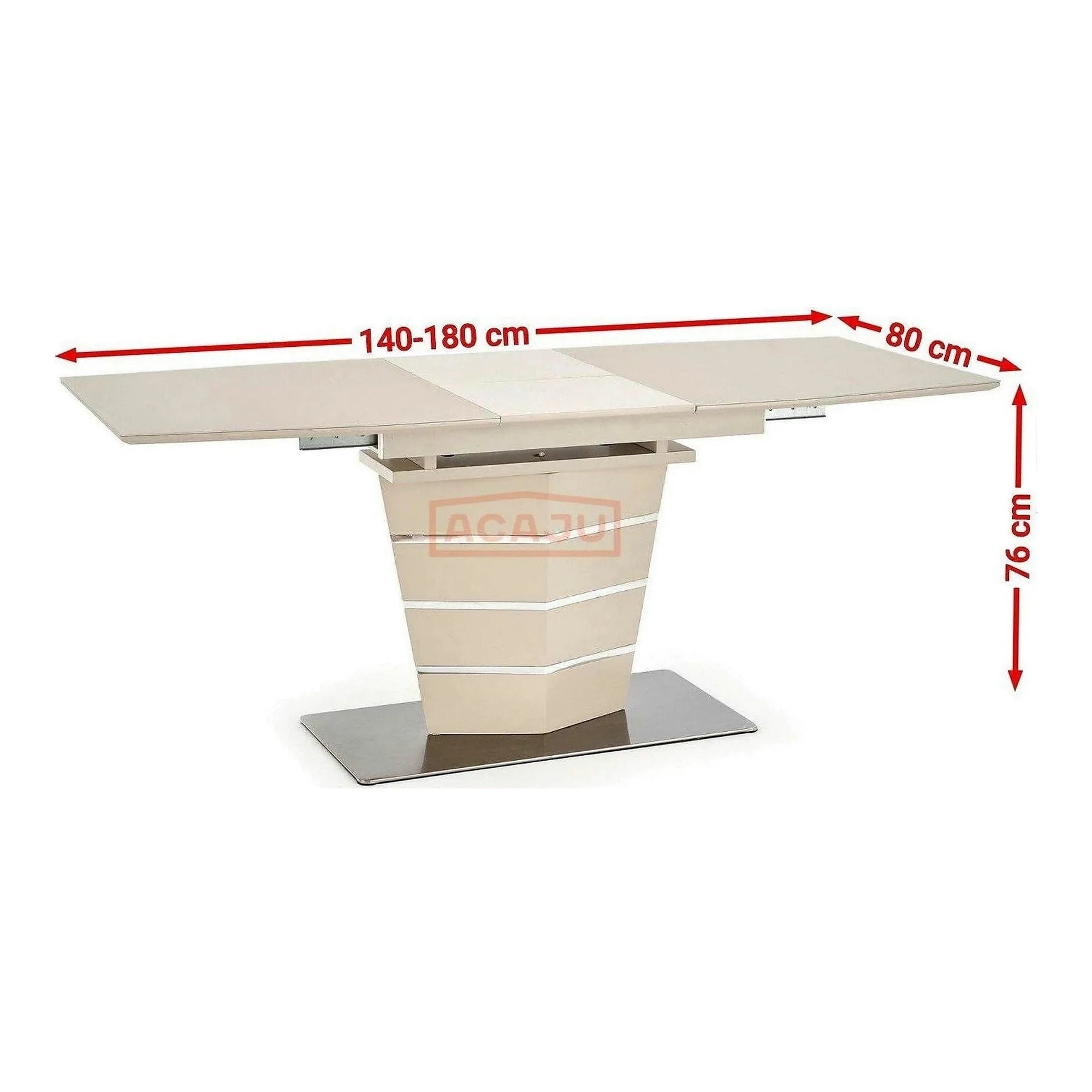 Masa extensibila SORENTO, bej, 140/180x80x76 cm