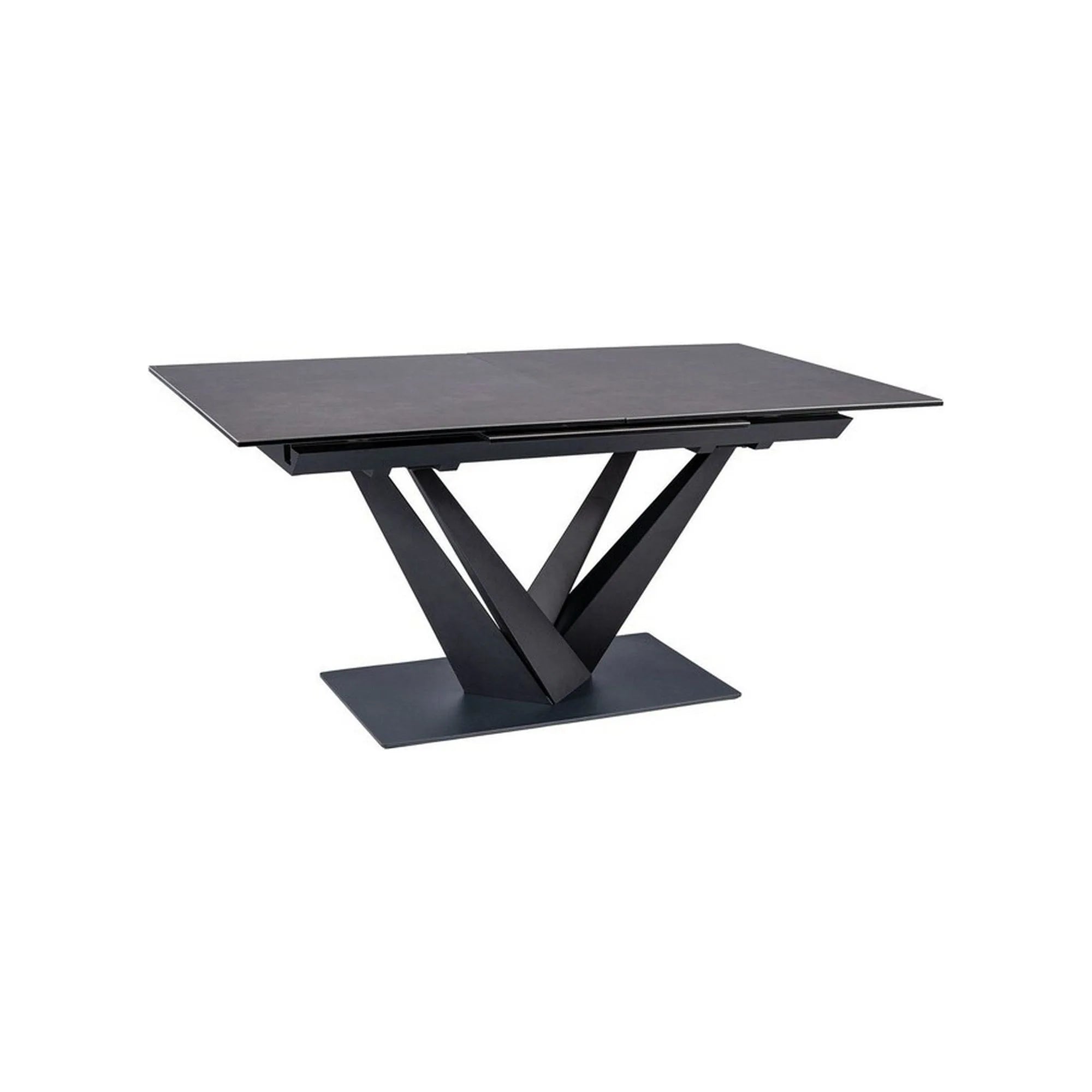 Masa extensibila SORENTO CERAMIC, negru, sticla securizata/ceramica/metal, 160/220x90x76 cm