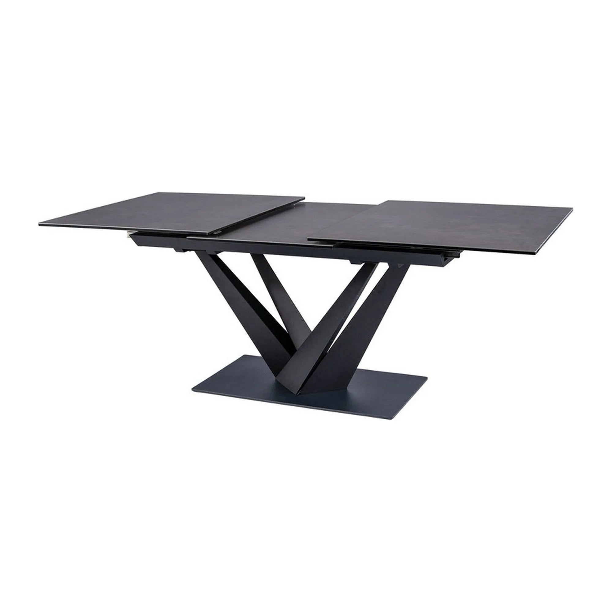 Masa extensibila SORENTO CERAMIC, negru, sticla securizata/ceramica/metal, 160/220x90x76 cm