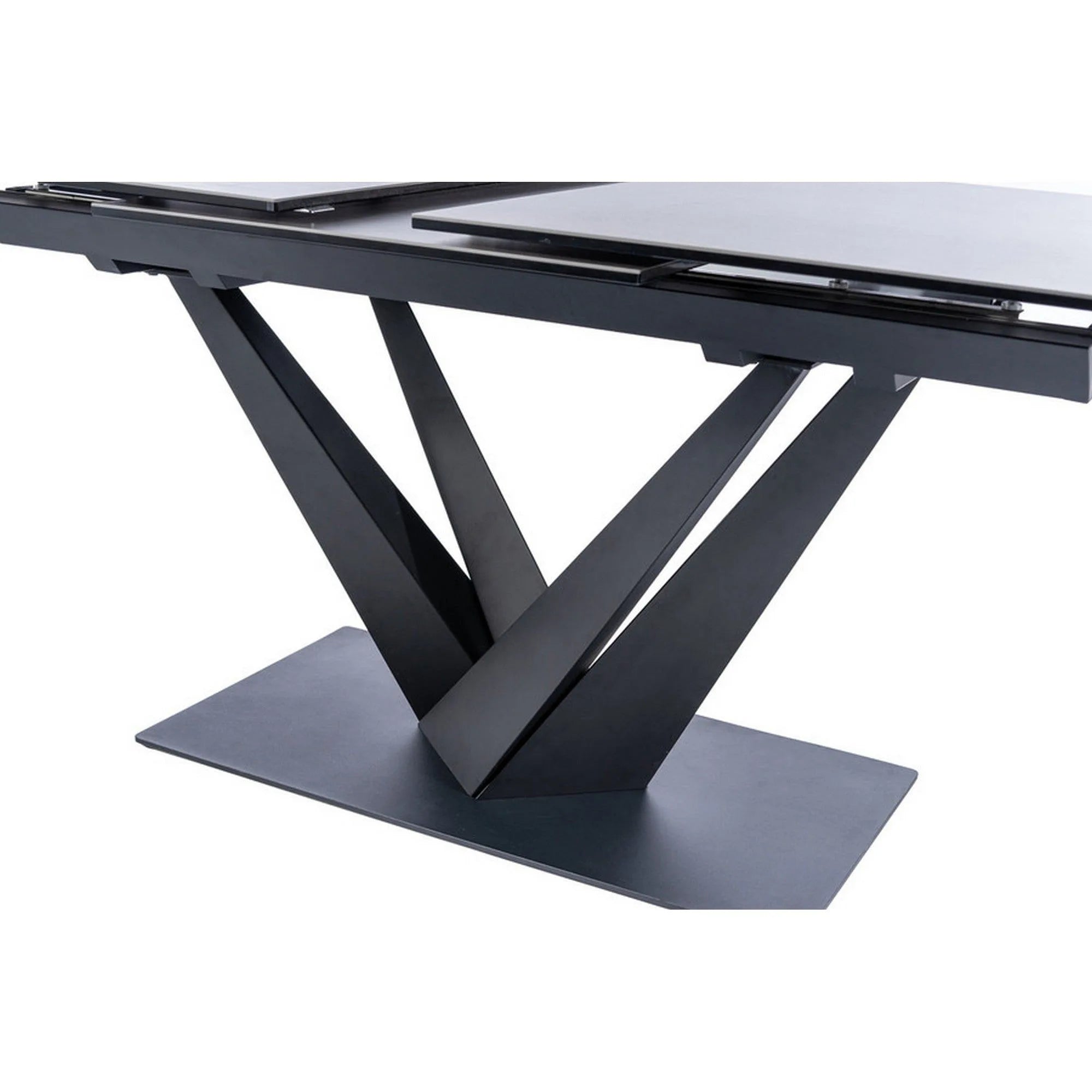 Masa extensibila SORENTO CERAMIC, negru, sticla securizata/ceramica/metal, 160/220x90x76 cm