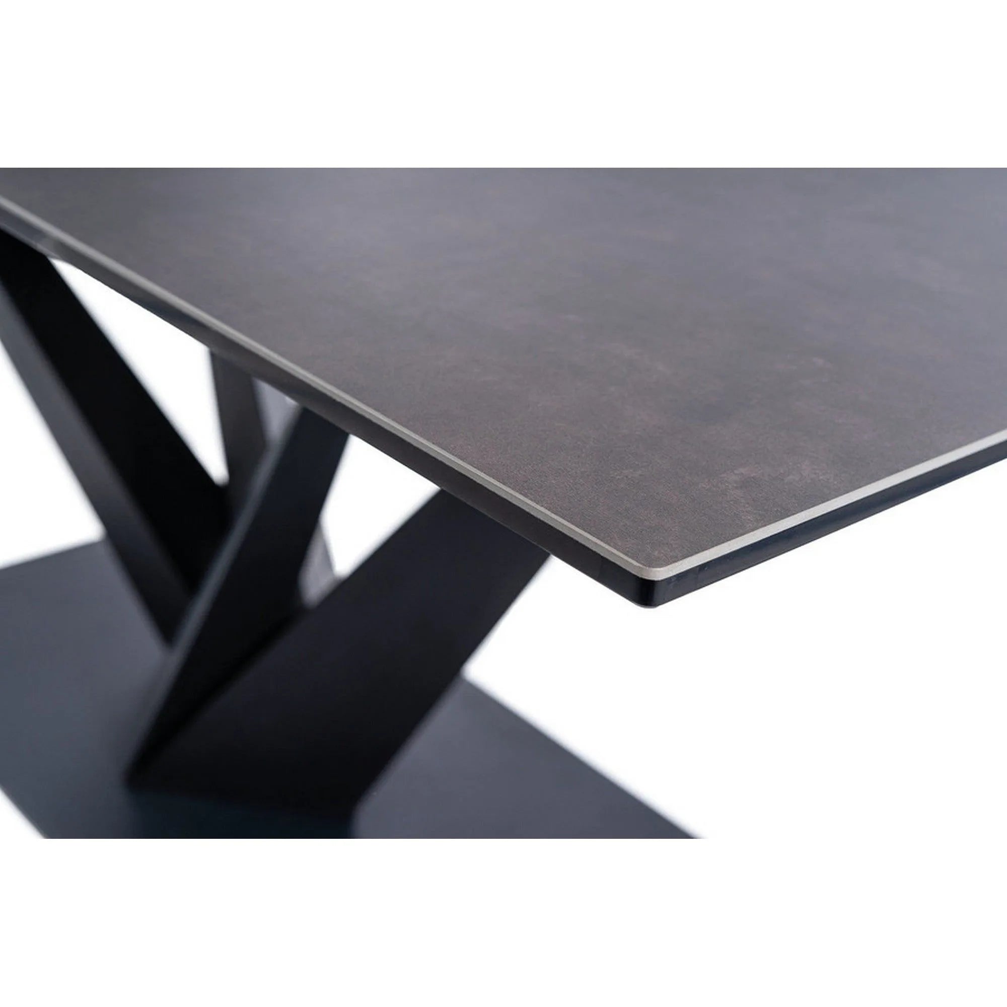 Masa extensibila SORENTO CERAMIC, negru, sticla securizata/ceramica/metal, 160/220x90x76 cm