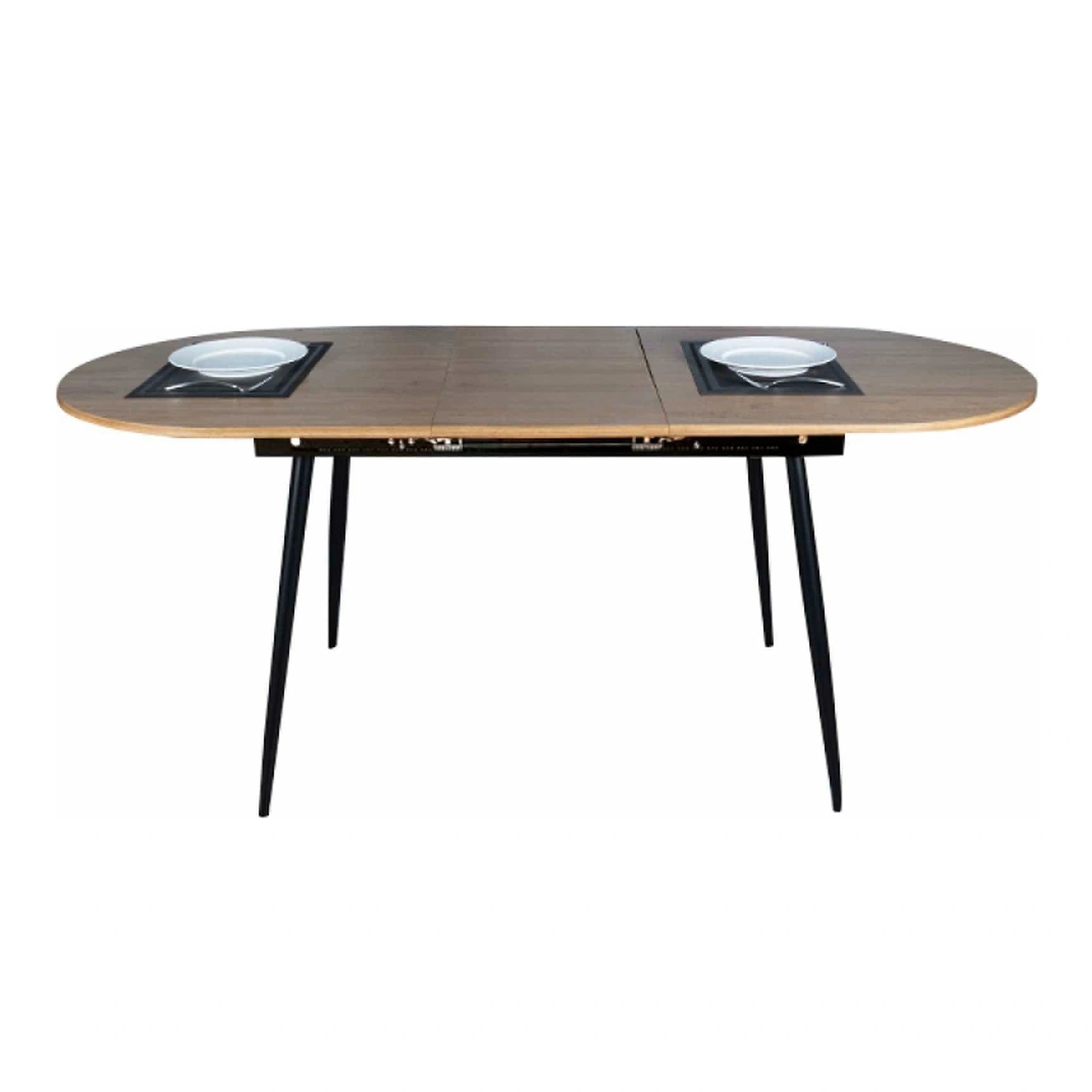 Masa extensibila TAMERON, stejar inchis/negru, 150/190x80x75 cm