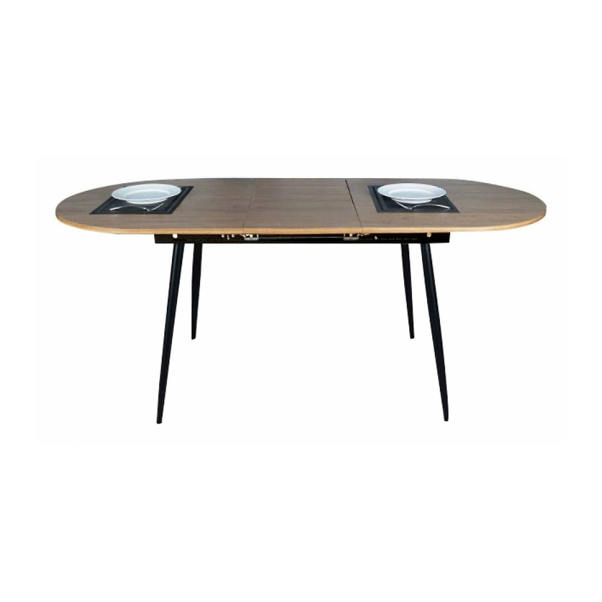 Masa extensibila TAMERON, stejar inchis/negru, 150/190x80x75 cm