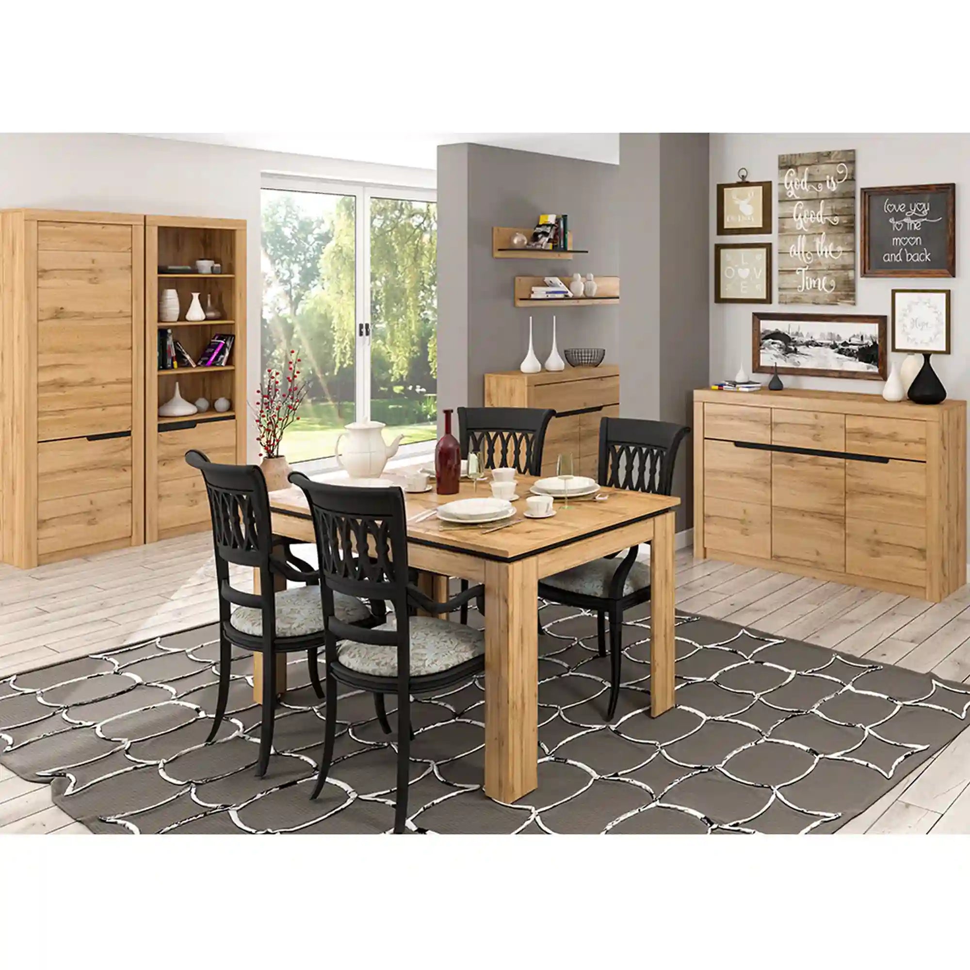 Masa extensibila TORONTA S, stejar wotan, DTD laminat, 135/184x86x76 cm