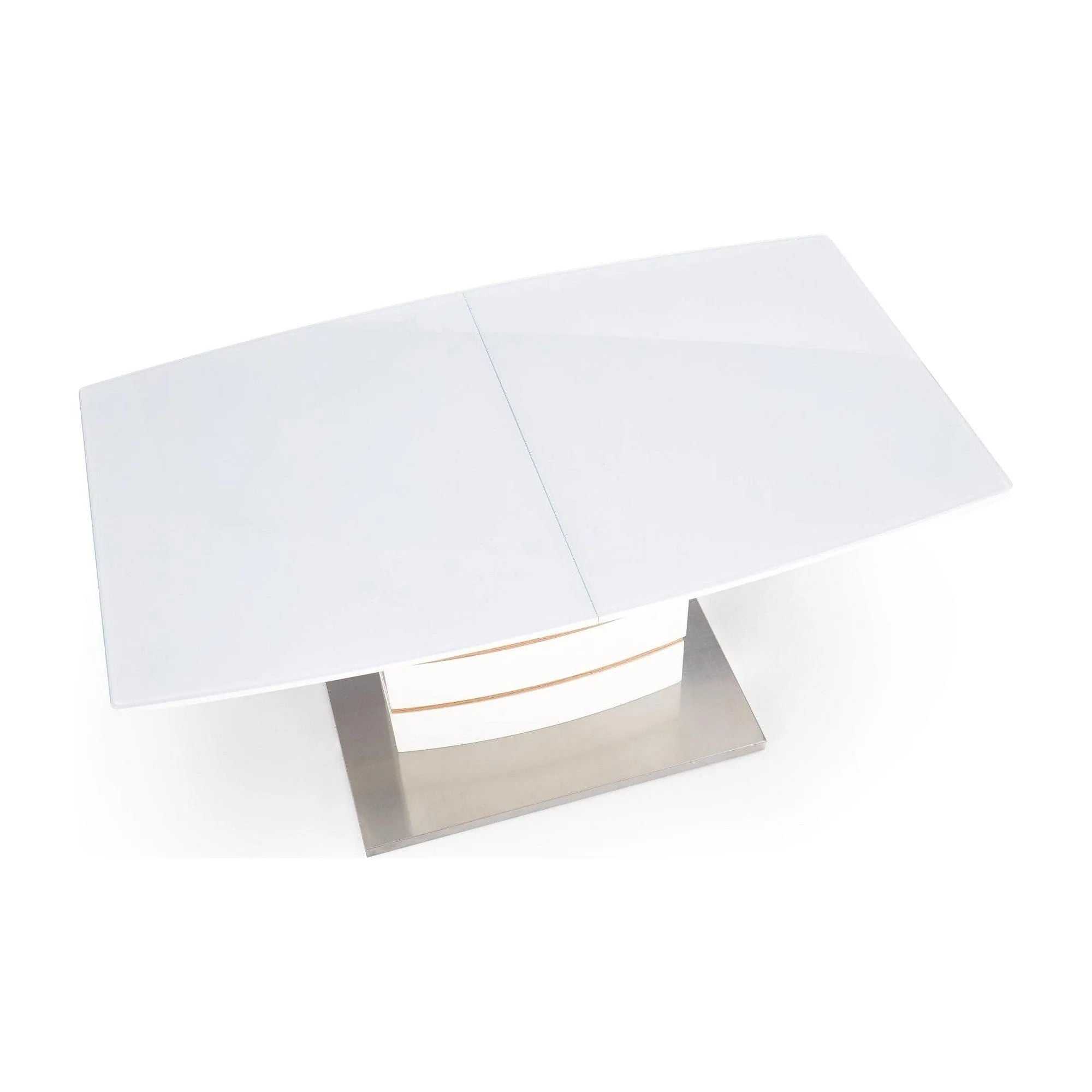 Masa extensibila TORONTO, stejar/alb, sticla/otel, 140/180x80x76 cm