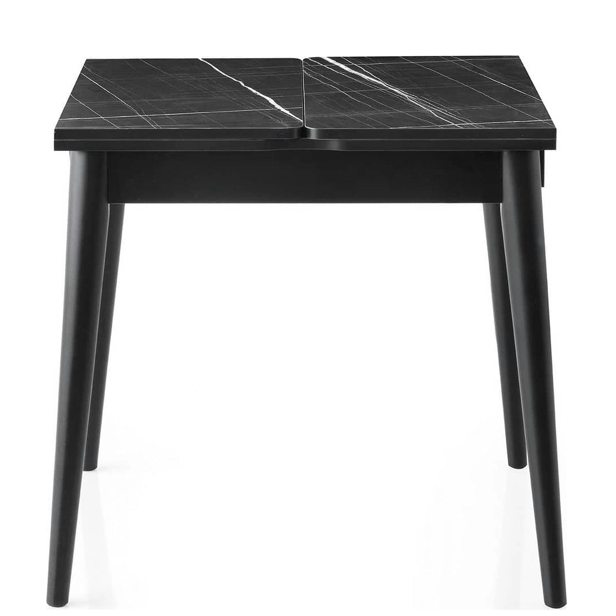 Masa extensibila TOTEM 3041, negru cu efect de marmura, PAL melaminat, 80/160x80x75 cm