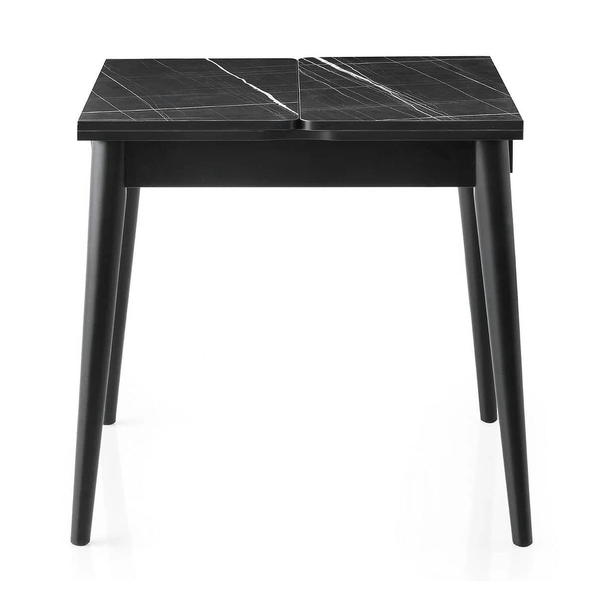 Masa extensibila TOTEM 3041, negru cu efect de marmura, PAL melaminat, 80/160x80x75 cm