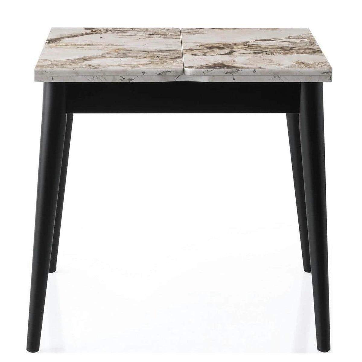 Masa extensibila TOTEM 3042, alb cu efect de marmura, PAL melaminat, 80/160x80x75 cm