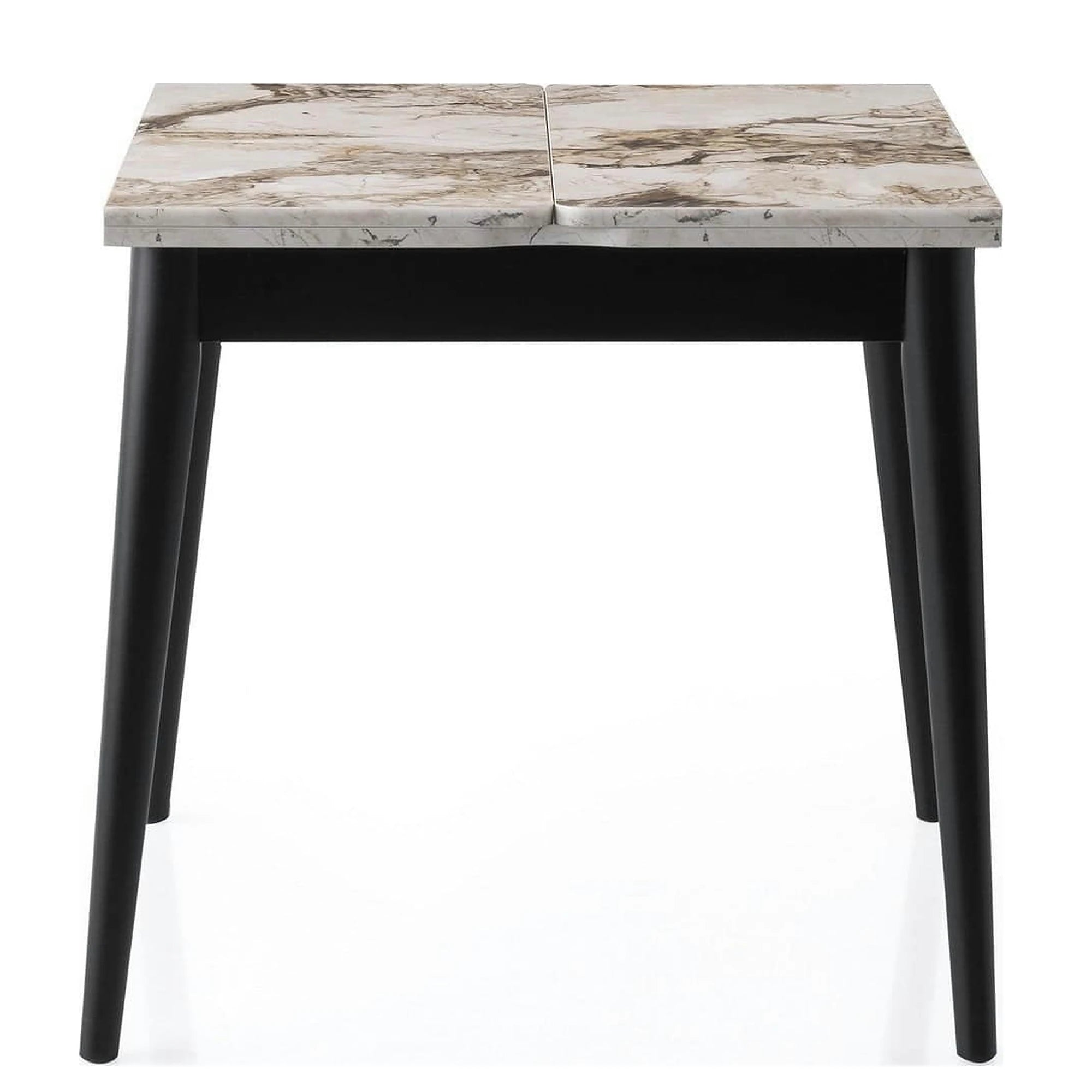 Masa extensibila TOTEM 3042, alb cu efect de marmura, PAL melaminat, 80/160x80x75 cm