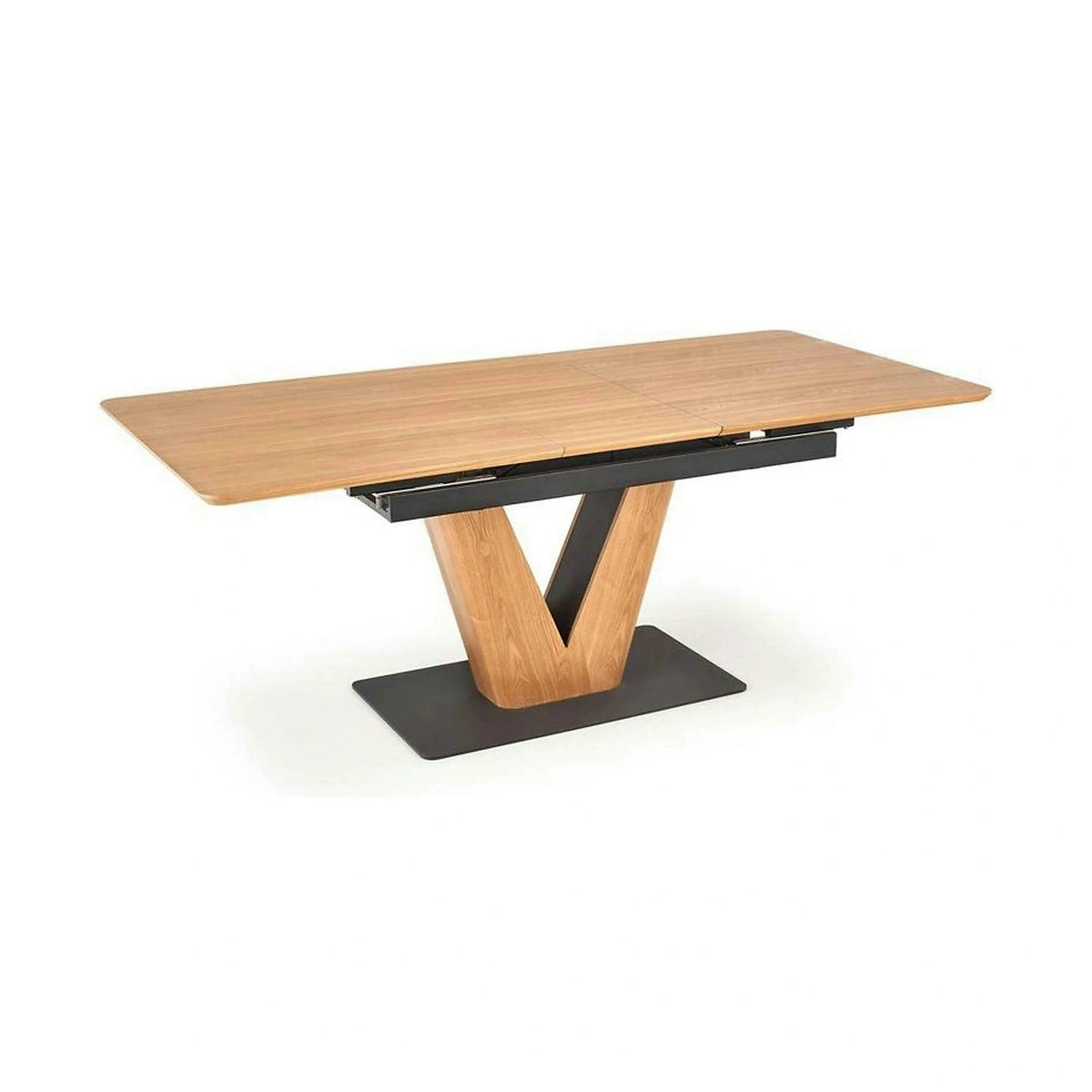 Masa extensibila UMBERTO, stejar/negru, 160/200x90x77 cm