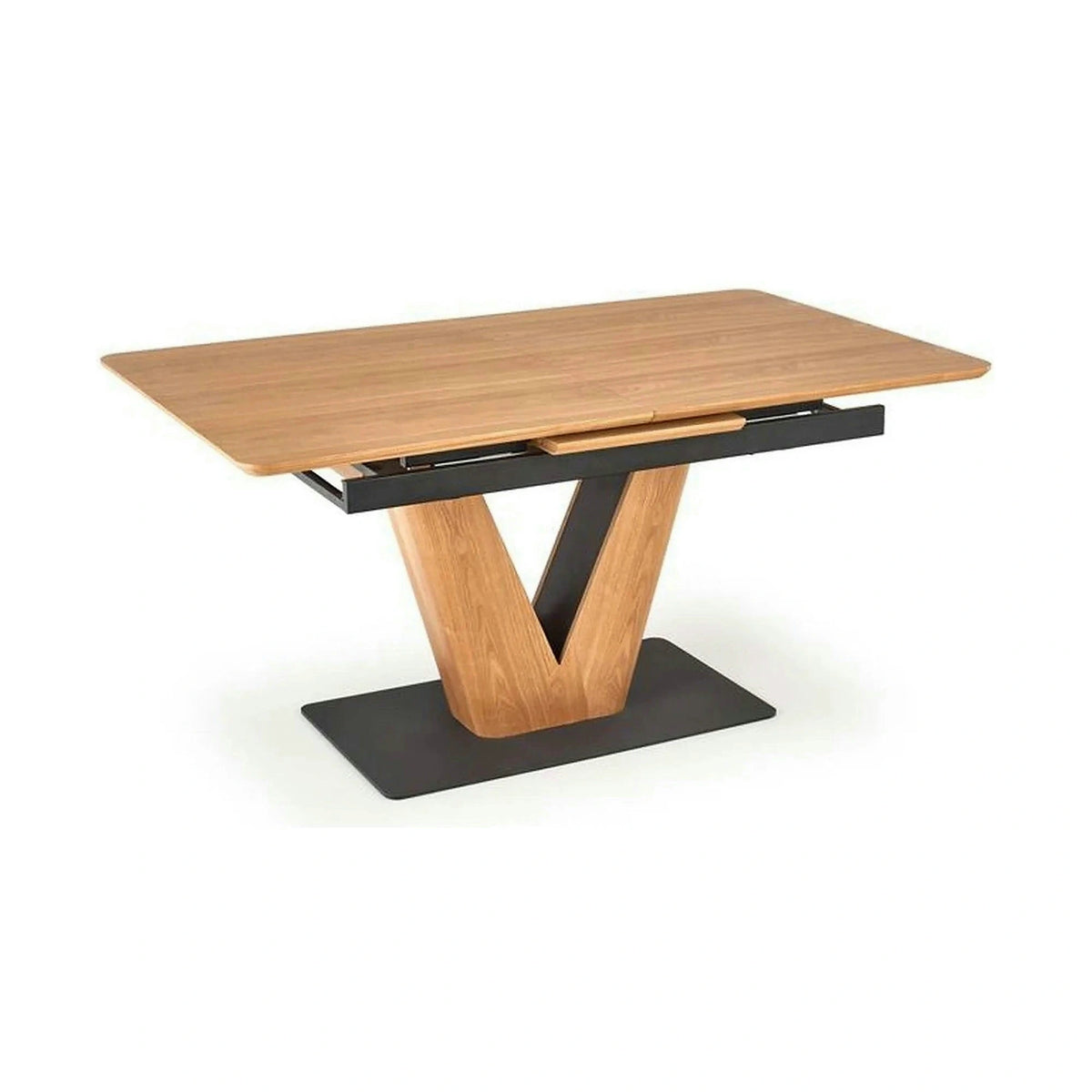 Masa extensibila UMBERTO, stejar/negru, 160/200x90x77 cm