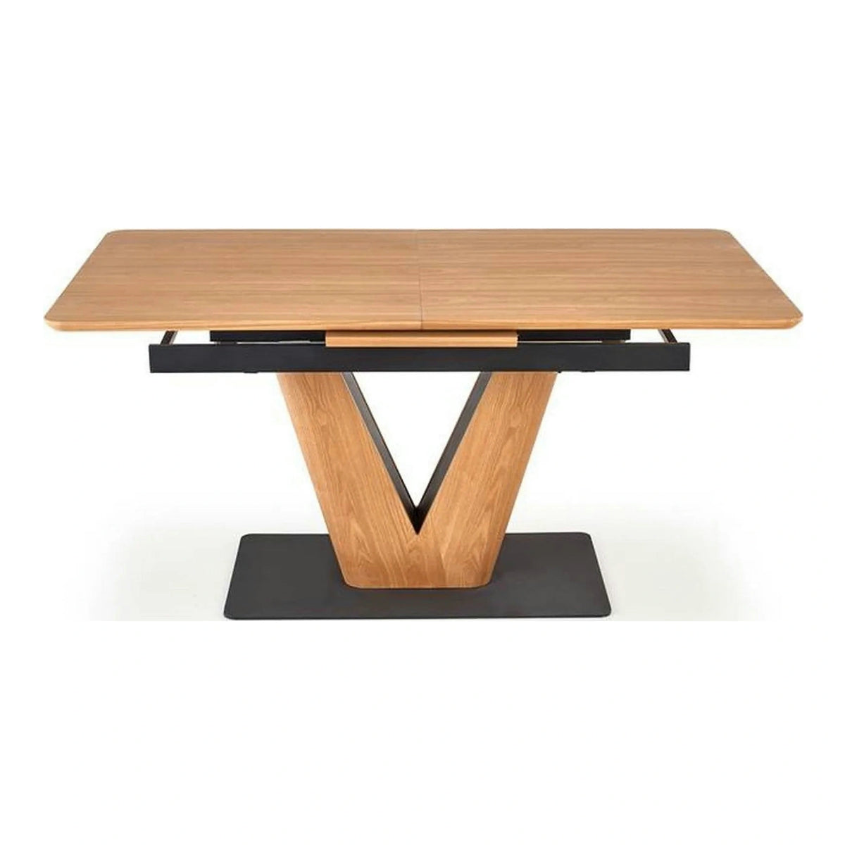 Masa extensibila UMBERTO, stejar/negru, 160/200x90x77 cm
