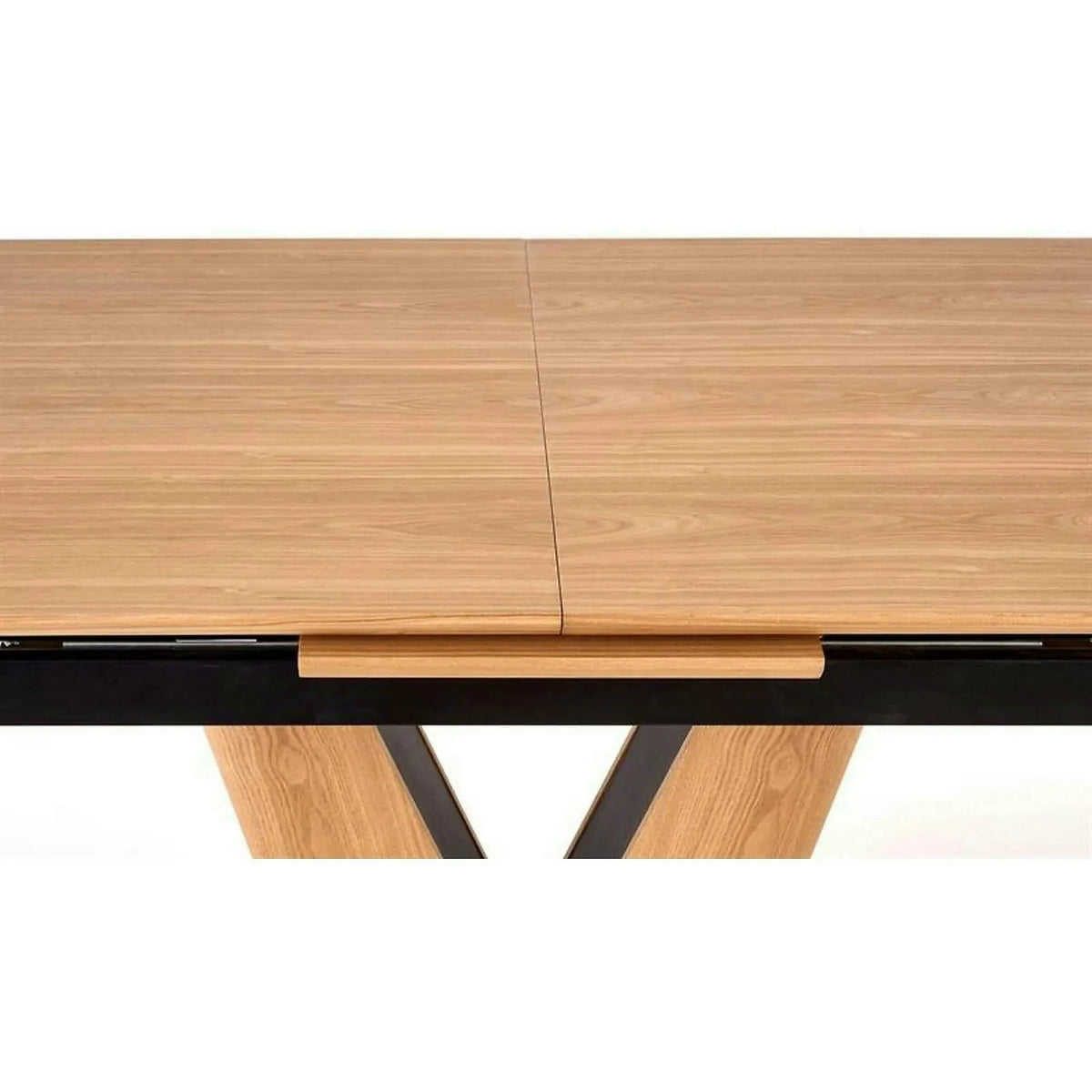 Masa extensibila UMBERTO, stejar/negru, 160/200x90x77 cm