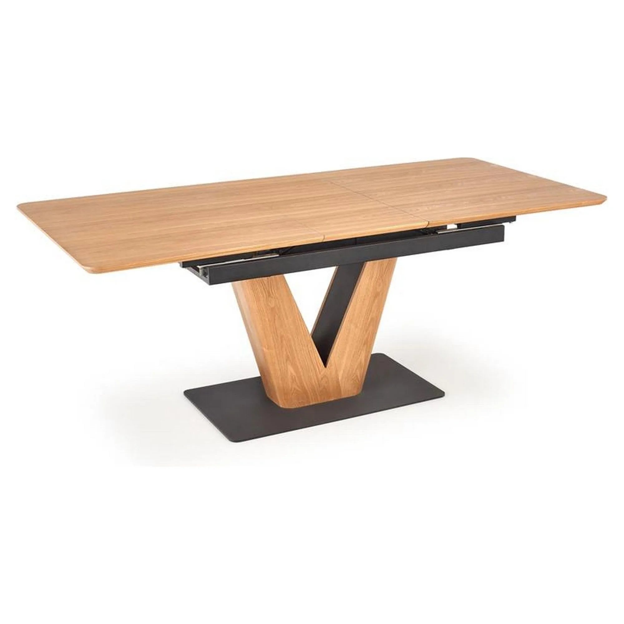 Masa extensibila UMBERTO, stejar/negru, 160/200x90x77 cm