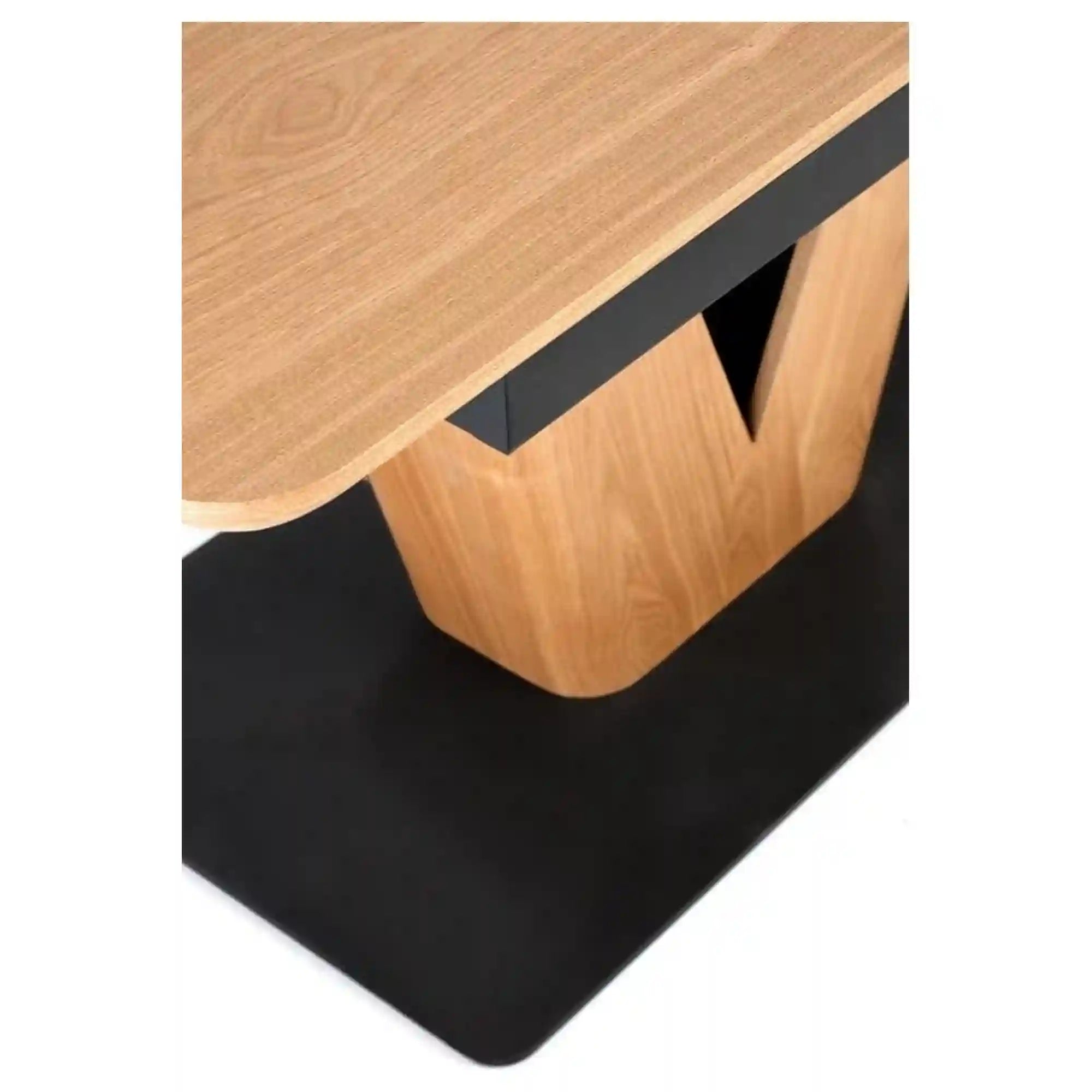 Masa extensibila UMBERTO, stejar/negru, 160/200x90x77 cm