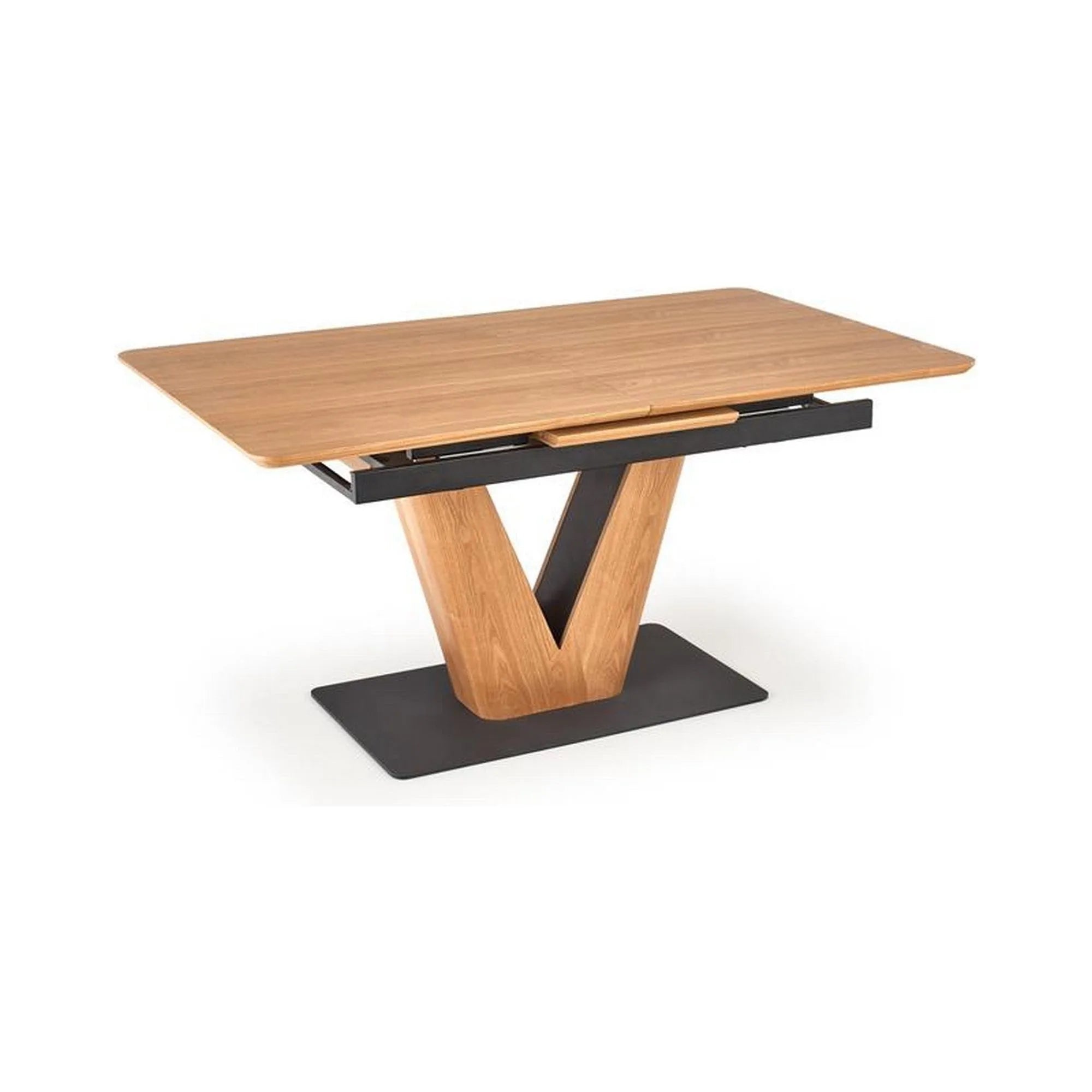 Masa extensibila UMBERTO, stejar/negru, 160/200x90x77 cm