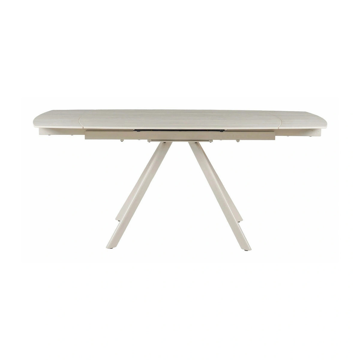 Masa extensibila URSA, grej cu efect de piatra travertin, ceramica/metal, 125/180x80x76 cm