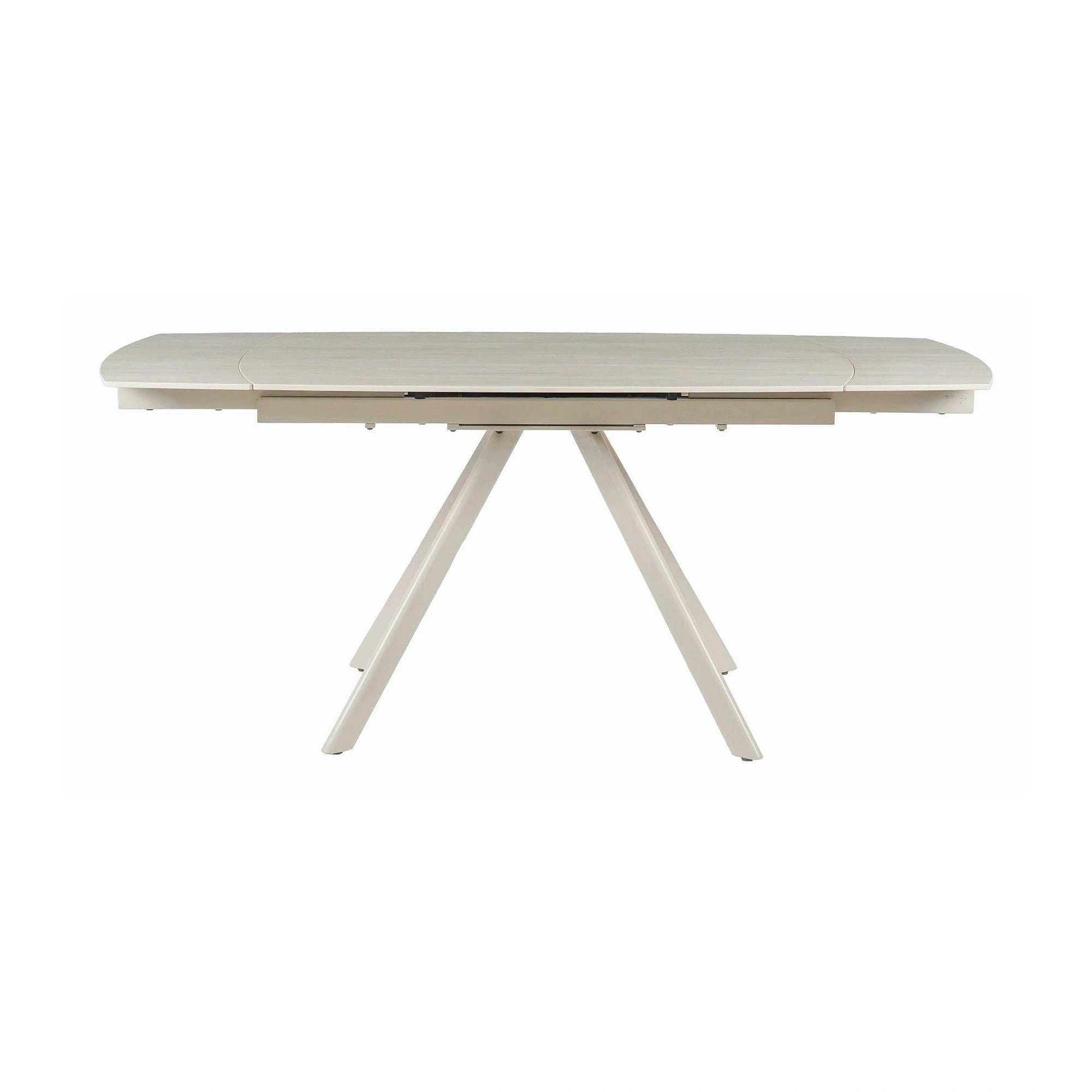 Masa extensibila URSA, grej cu efect de piatra travertin, ceramica/metal, 125/180x80x76 cm