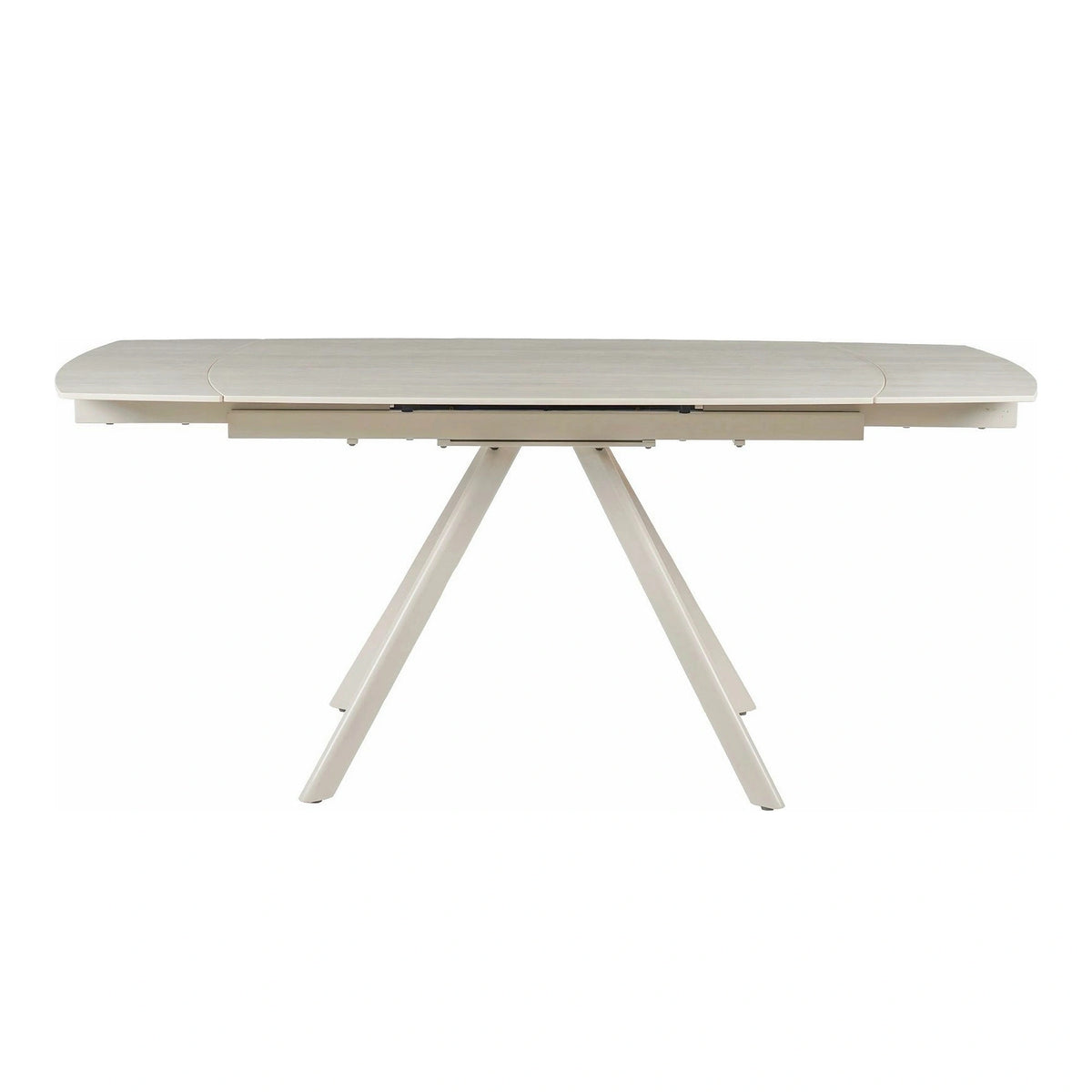 Masa extensibila URSA, grej cu efect de piatra travertin, ceramica/metal, 125/180x80x76 cm