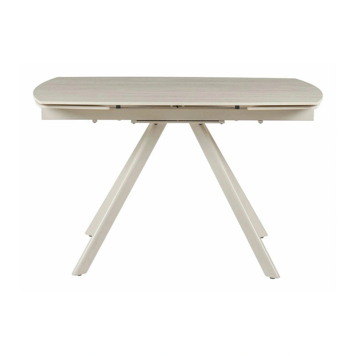 Masa extensibila URSA, grej cu efect de piatra travertin, ceramica/metal, 125/180x80x76 cm