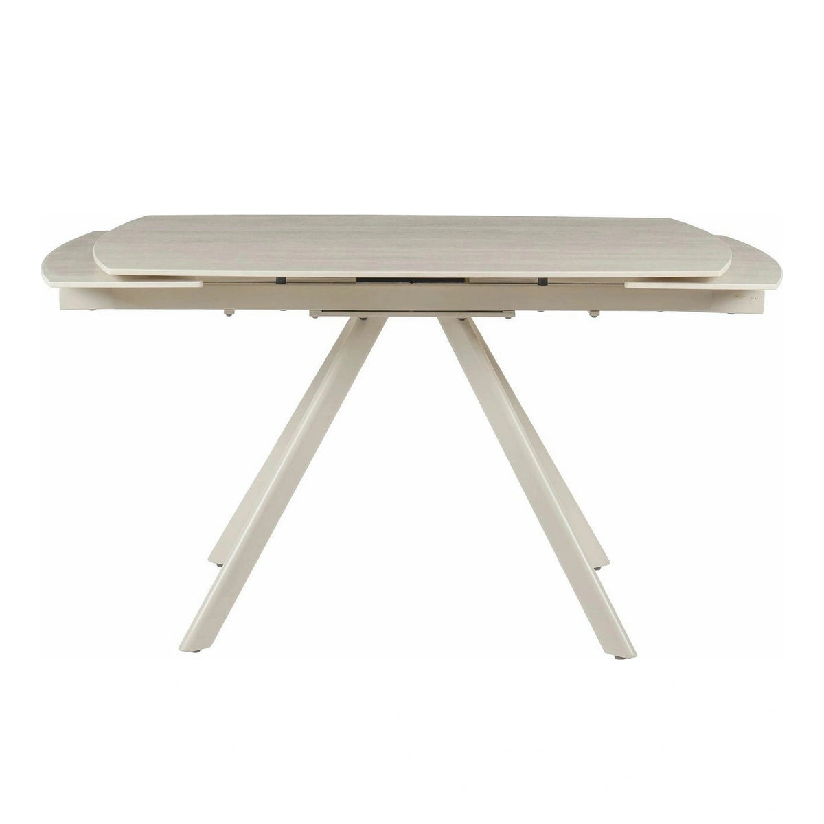 Masa extensibila URSA, grej cu efect de piatra travertin, ceramica/metal, 125/180x80x76 cm
