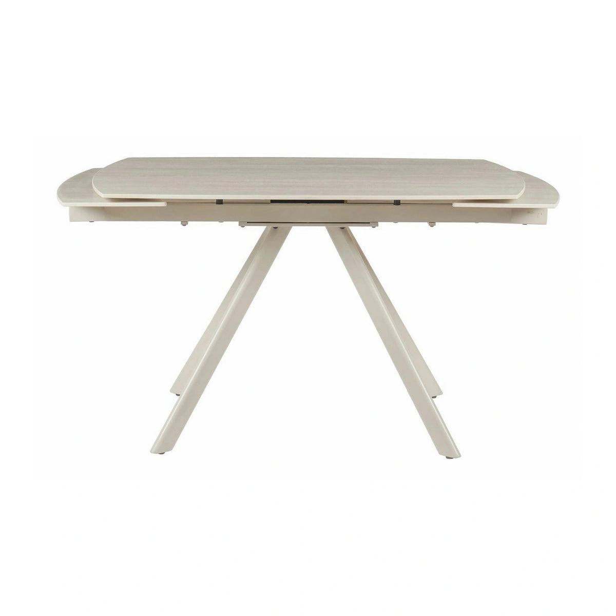 Masa extensibila URSA, grej cu efect de piatra travertin, ceramica/metal, 125/180x80x76 cm