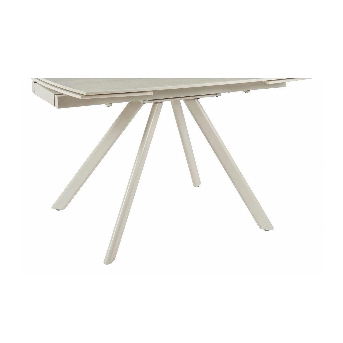 Masa extensibila URSA, grej cu efect de piatra travertin, ceramica/metal, 125/180x80x76 cm