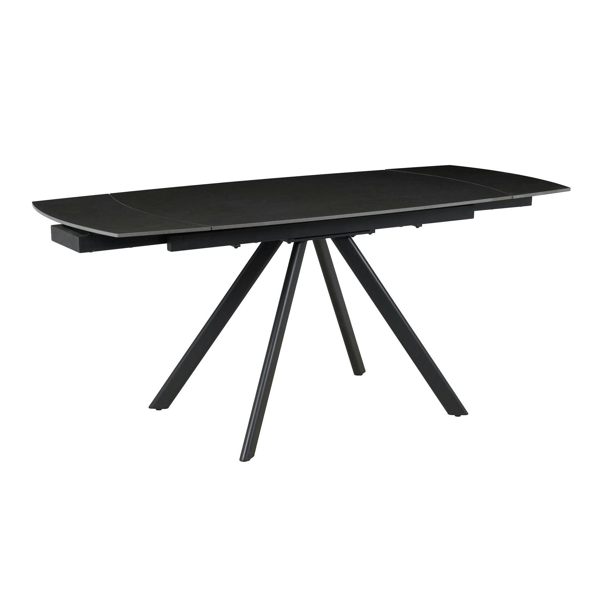 Masa extensibila URSA, negru cu efect de marmura, ceramica/metal, 125/180x80x76 cm