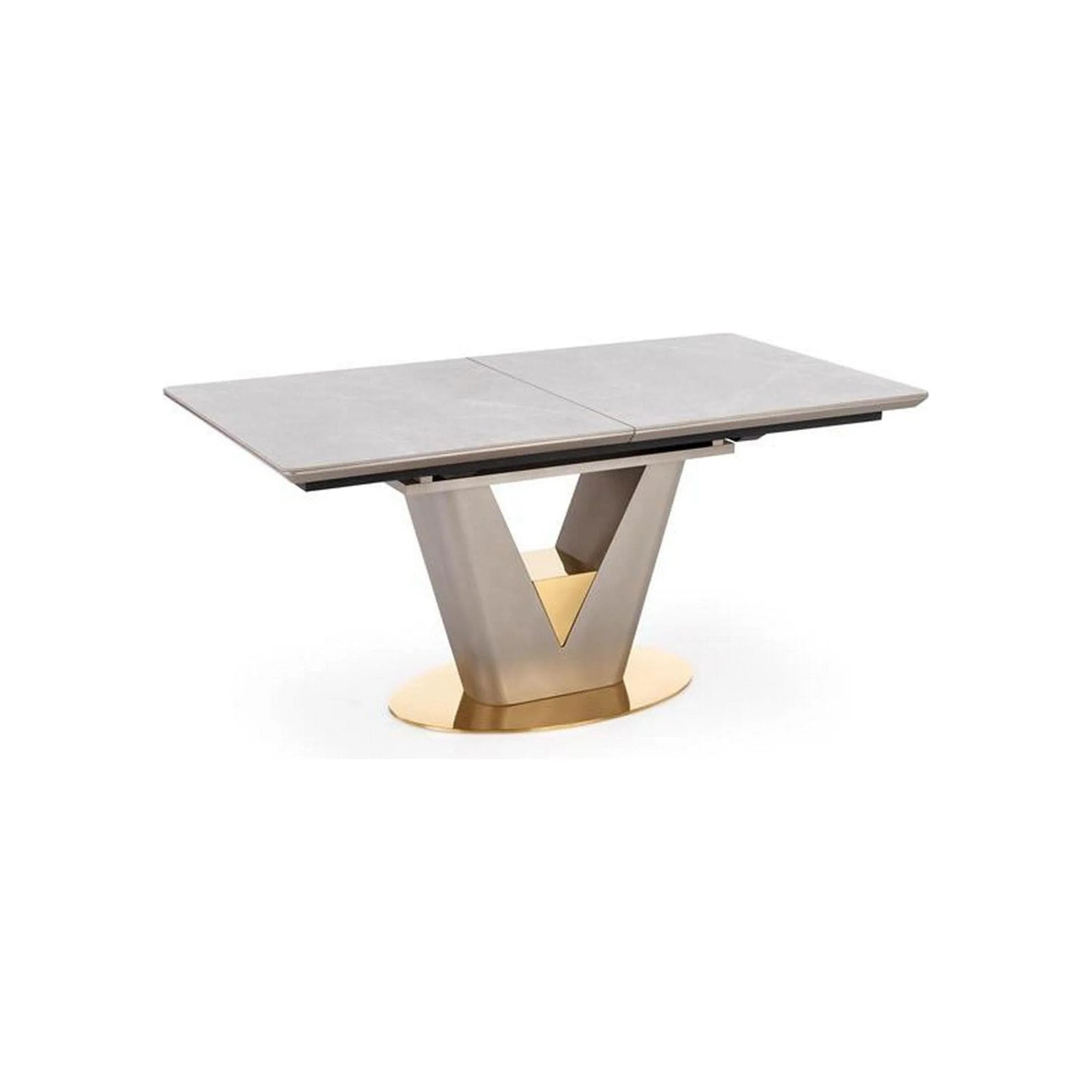 Masa extensibila VALENTINO, gri/auriu, ceramica/otel, 160/220x90x76 cm
