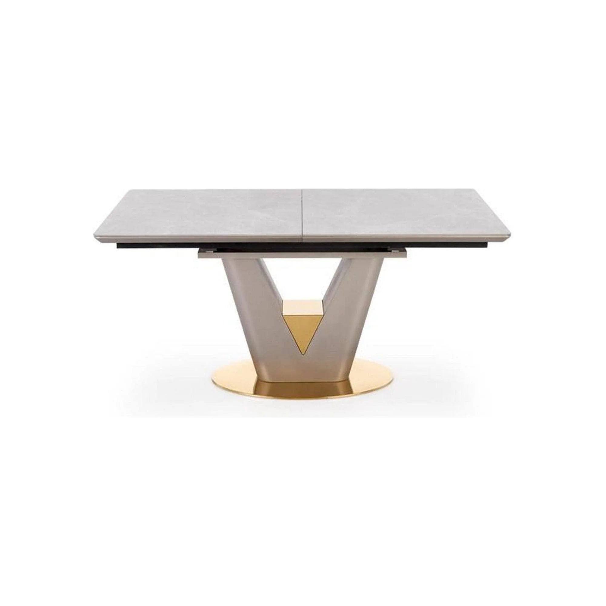 Masa extensibila VALENTINO, gri/auriu, ceramica/otel, 160/220x90x76 cm