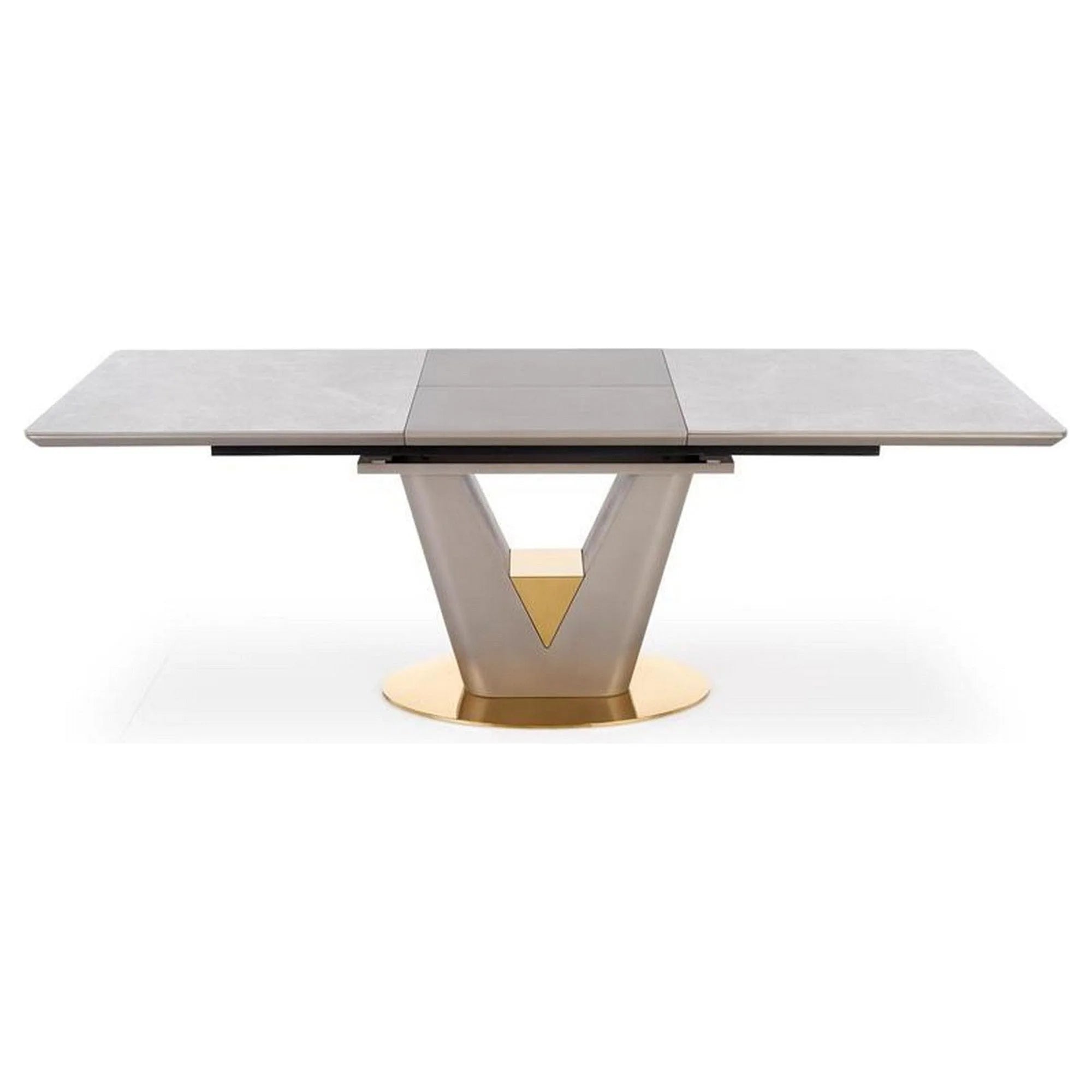 Masa extensibila VALENTINO, gri/auriu, ceramica/otel, 160/220x90x76 cm