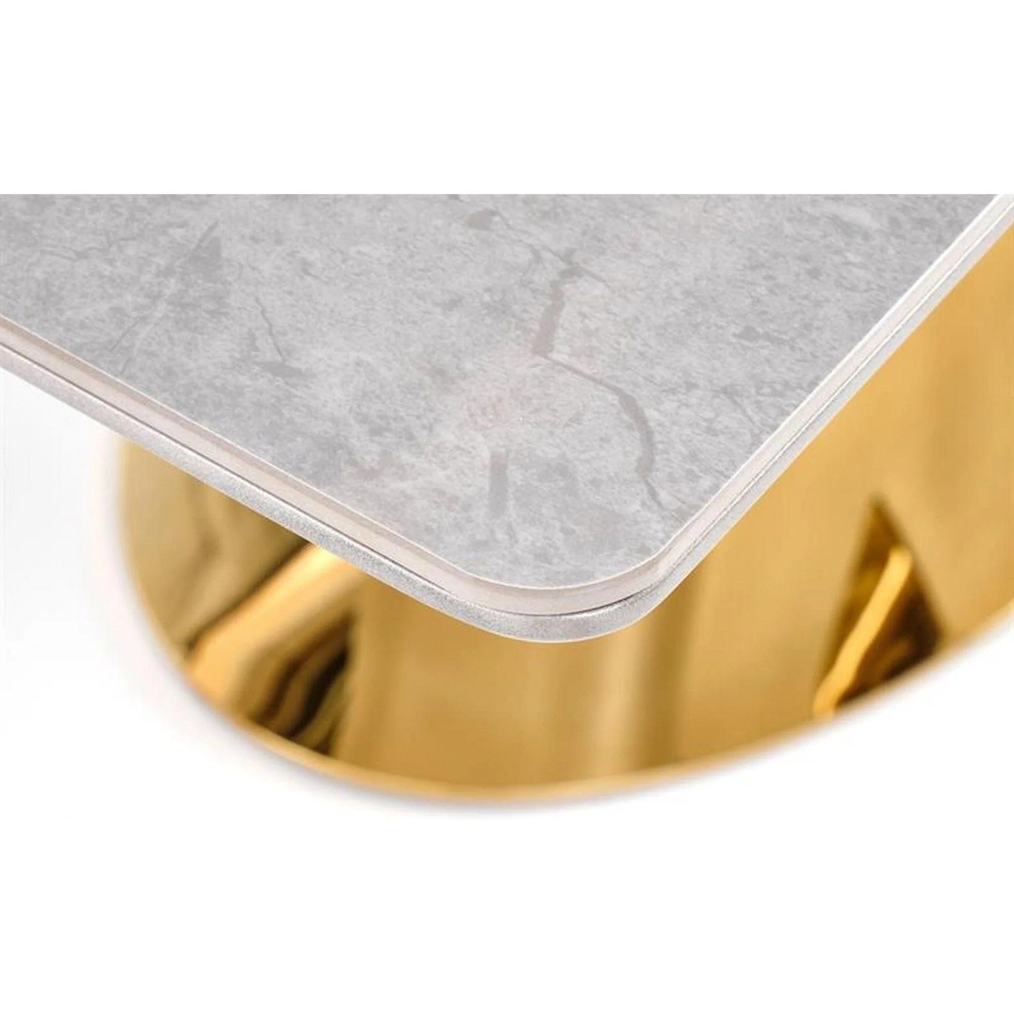 Masa extensibila VALENTINO, gri/auriu, ceramica/otel, 160/220x90x76 cm