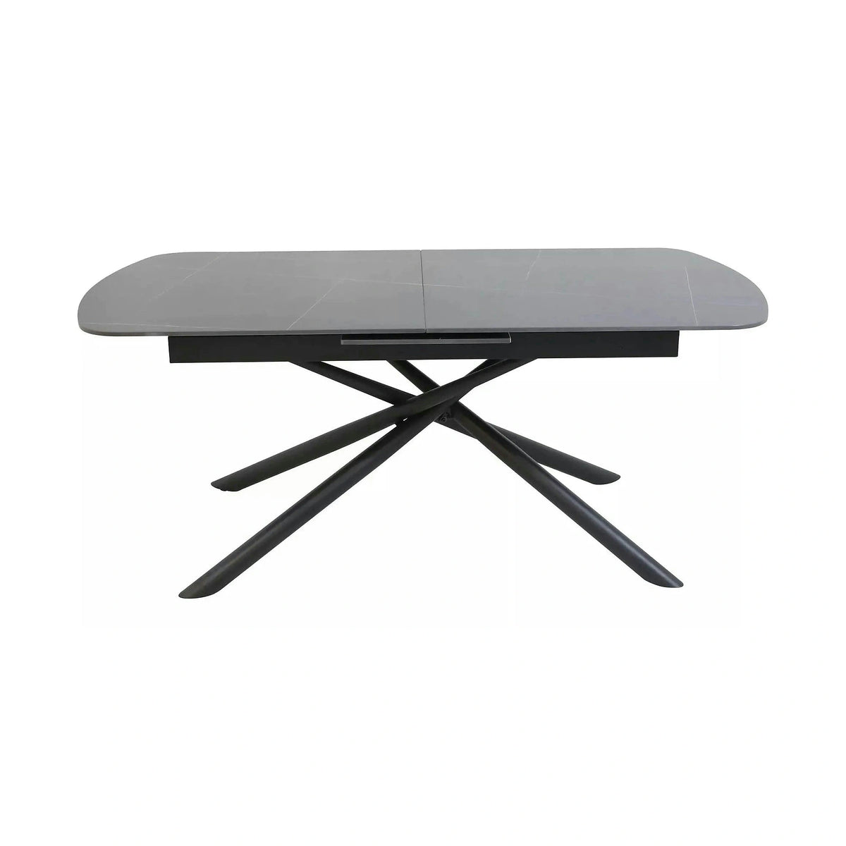 Masa extensibila VECTOR, negru mat cu efect de marmura, ceramica/metal, 160/200x90x76 cm