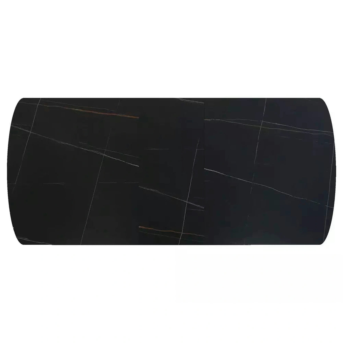 Masa extensibila VECTOR, negru mat cu efect de marmura, ceramica/metal, 160/200x90x76 cm