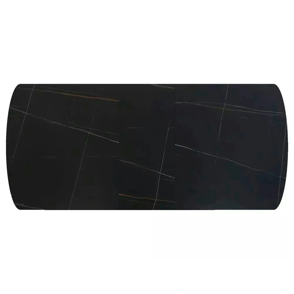 Masa extensibila VECTOR, negru mat cu efect de marmura, ceramica/metal, 160/200x90x76 cm