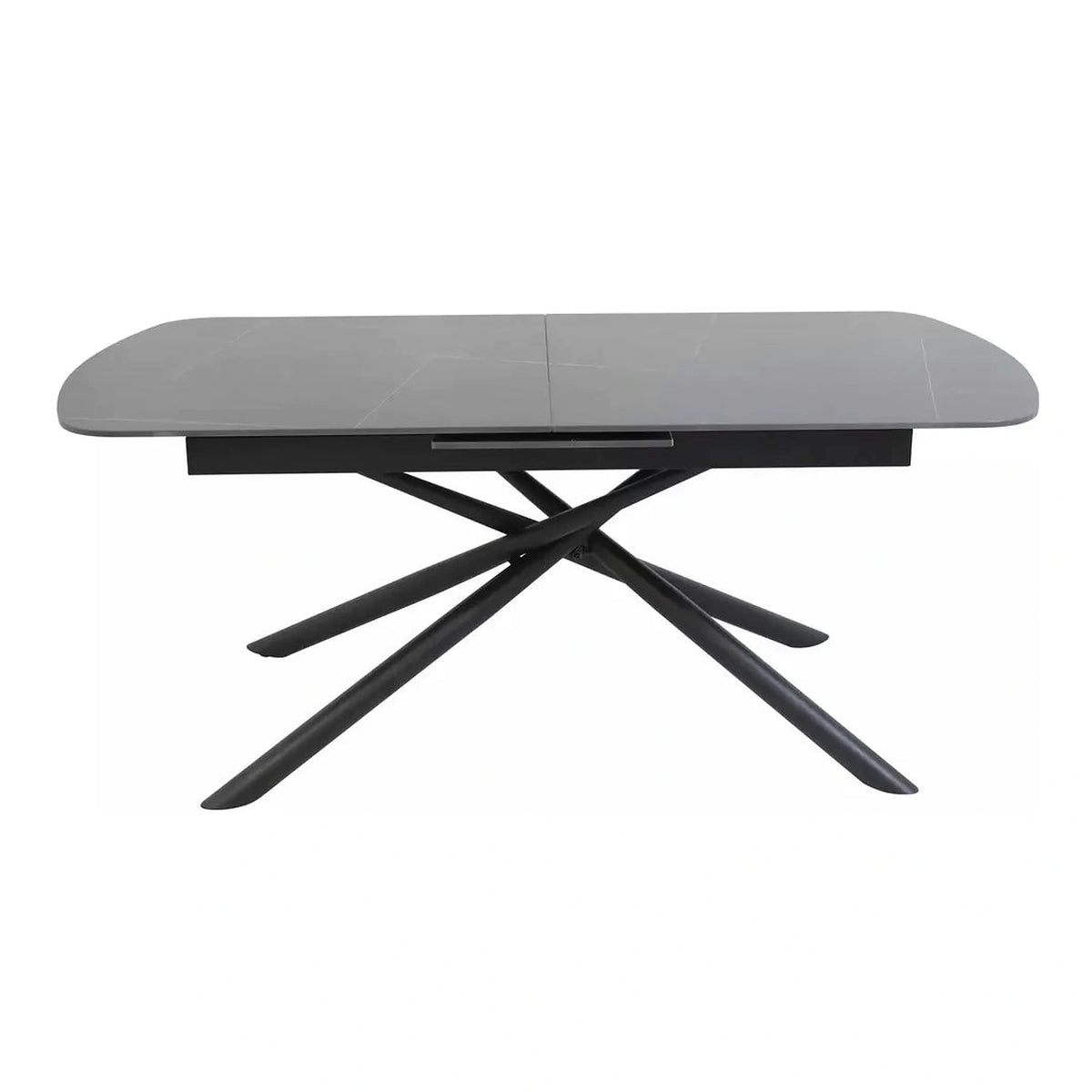 Masa extensibila VECTOR, negru mat cu efect de marmura, ceramica/metal, 180/220x90x76 cm