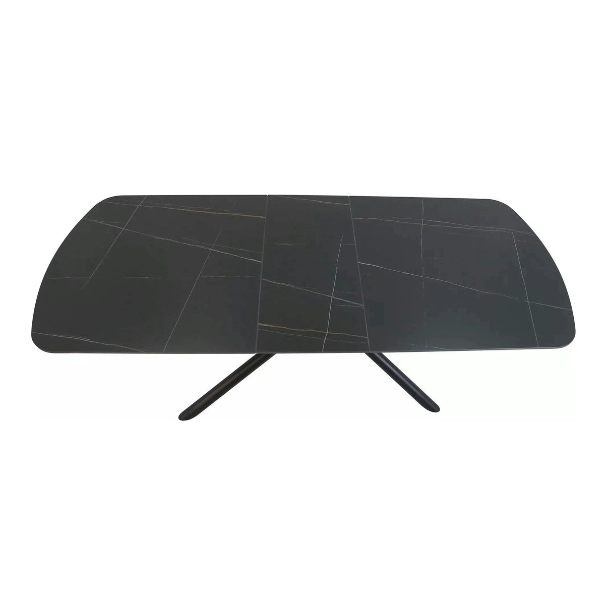 Masa extensibila VECTOR, negru mat cu efect de marmura, ceramica/metal, 180/220x90x76 cm