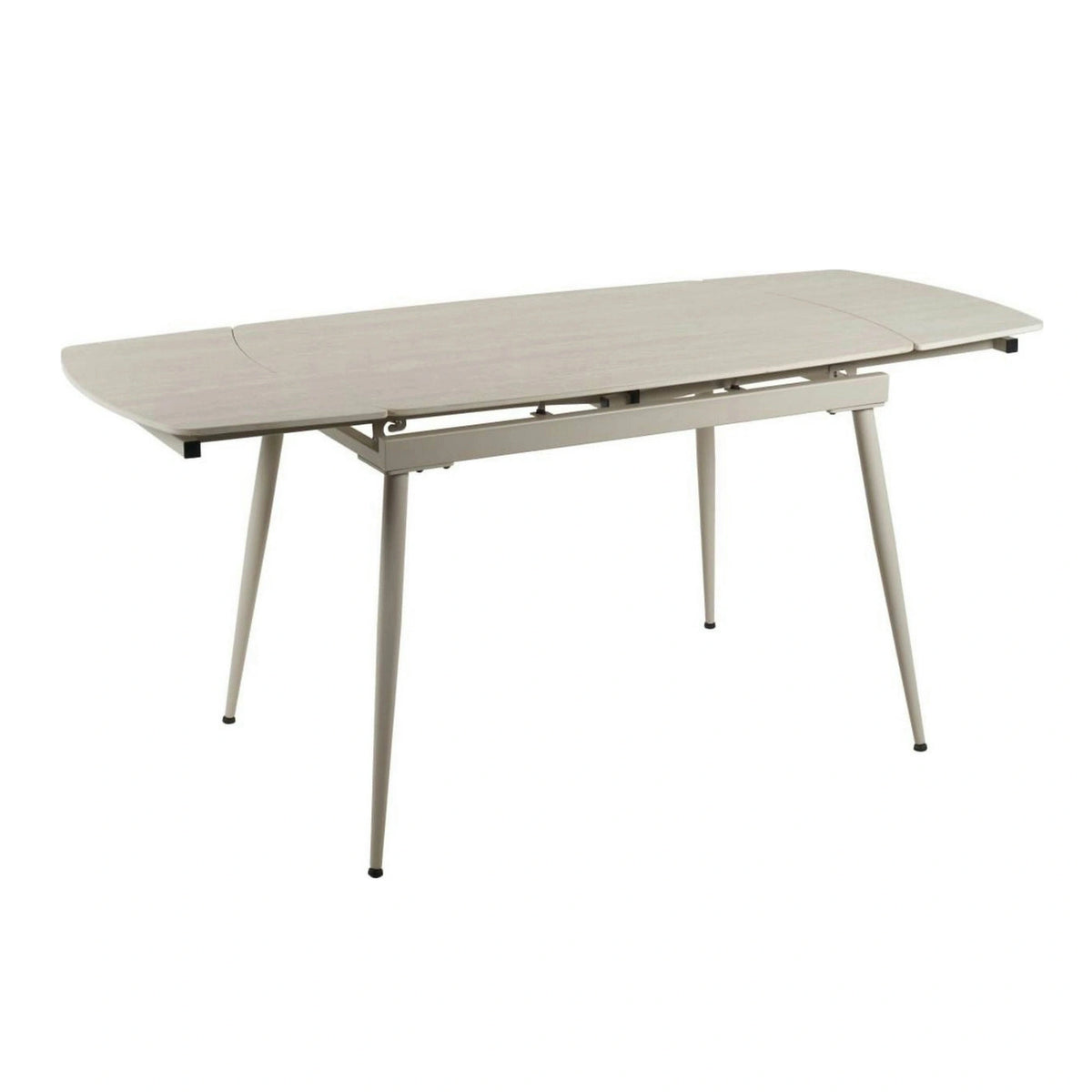 Masa extensibila VELA, grej cu efect de piatra travertin, ceramica/metal, 110/170x75x76 cm