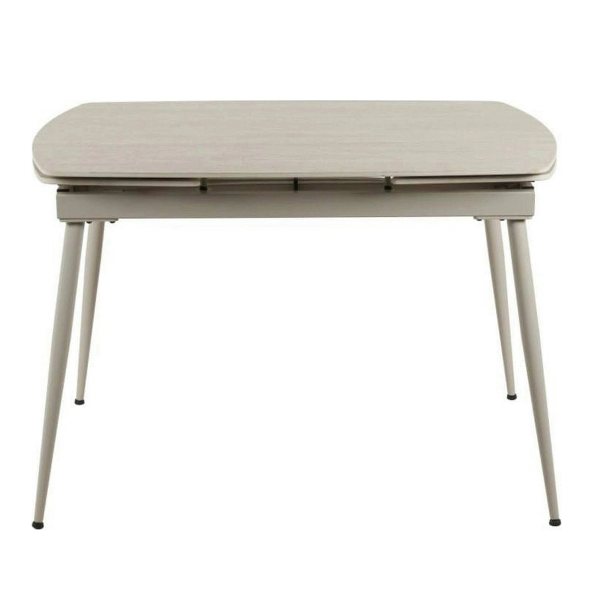 Masa extensibila VELA, grej cu efect de piatra travertin, ceramica/metal, 110/170x75x76 cm