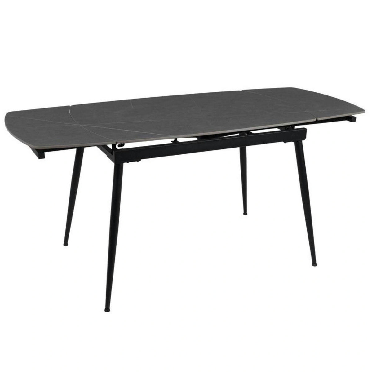 Masa extensibila VELA, gri cu efect de marmura, ceramica/metal, 110/170x75x76 cm
