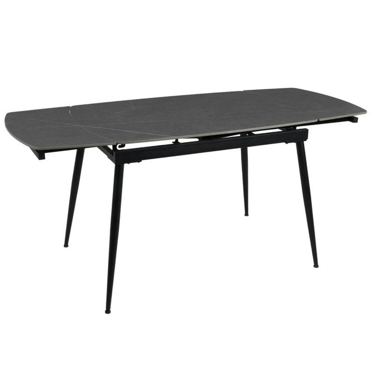 Masa extensibila VELA, gri cu efect de marmura, ceramica/metal, 110/170x75x76 cm