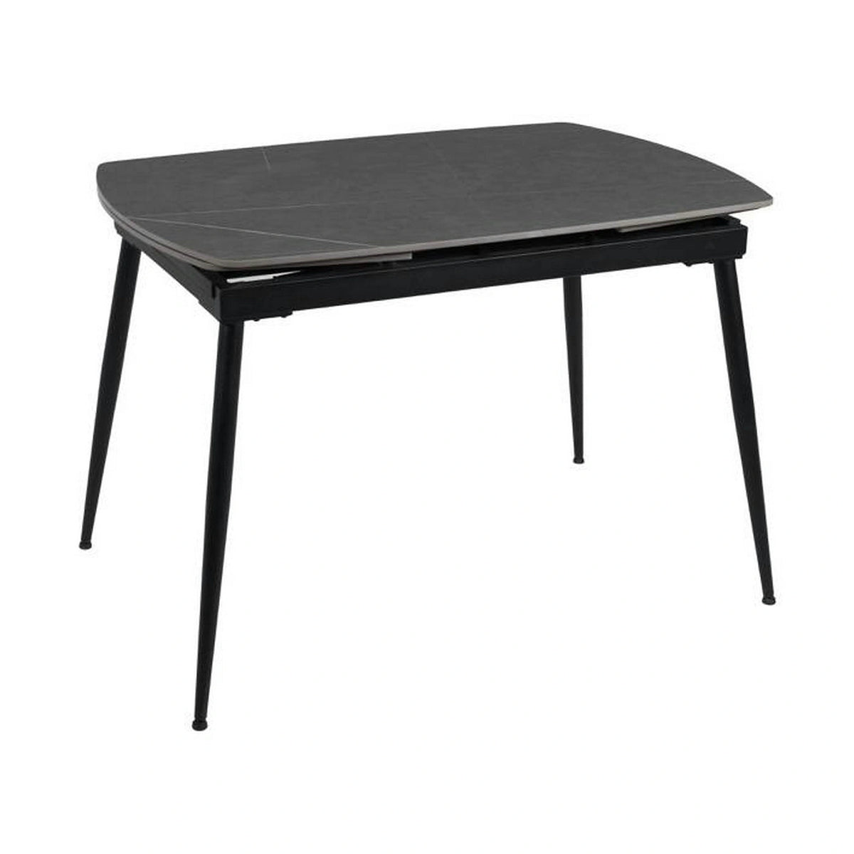 Masa extensibila VELA, gri cu efect de marmura, ceramica/metal, 110/170x75x76 cm