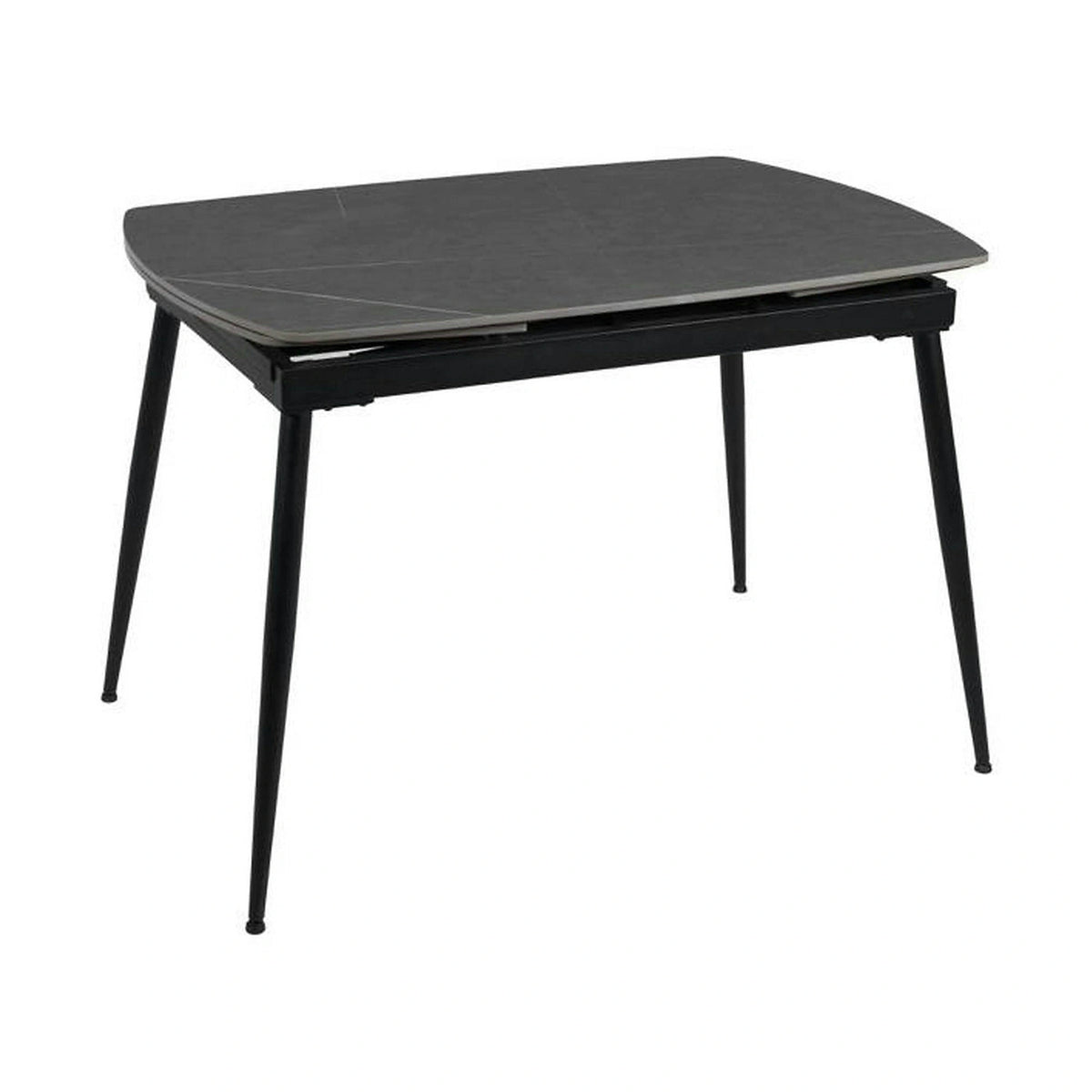 Masa extensibila VELA, gri cu efect de marmura, ceramica/metal, 110/170x75x76 cm