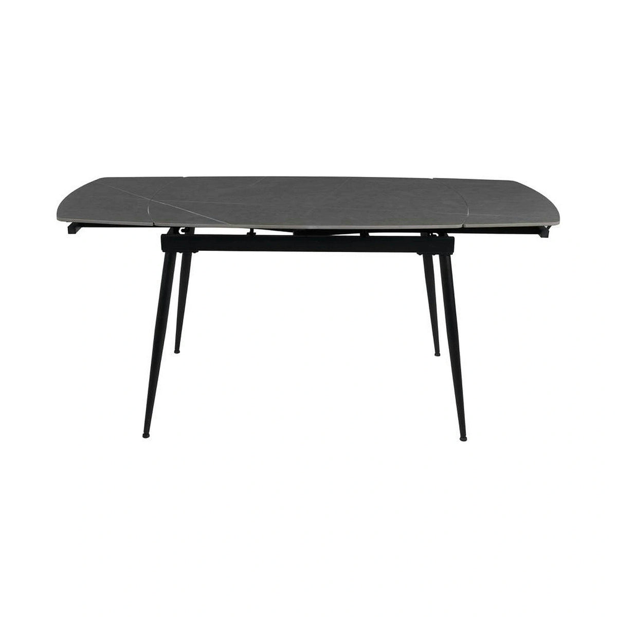 Masa extensibila VELA, gri cu efect de marmura, ceramica/metal, 110/170x75x76 cm