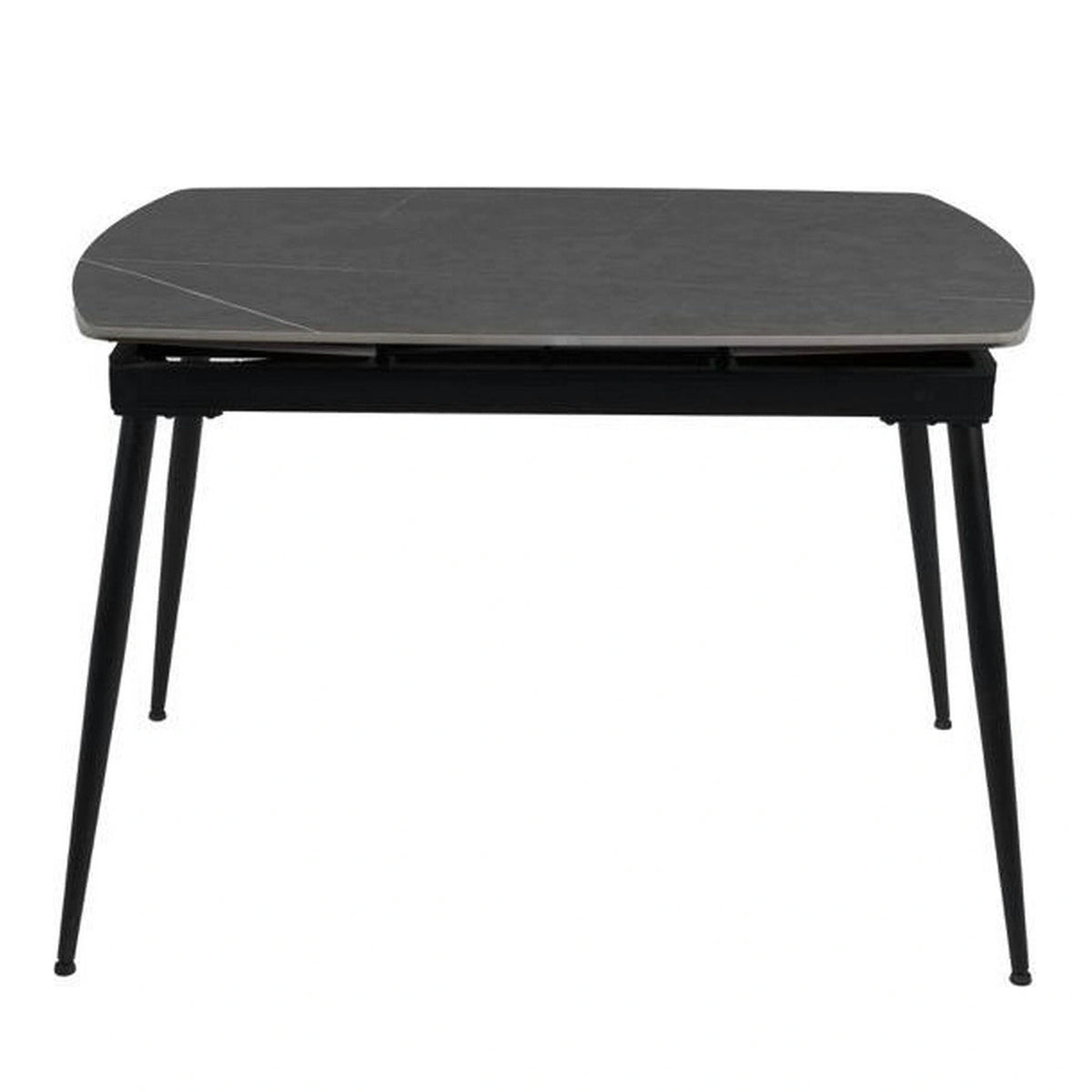 Masa extensibila VELA, gri cu efect de marmura, ceramica/metal, 110/170x75x76 cm