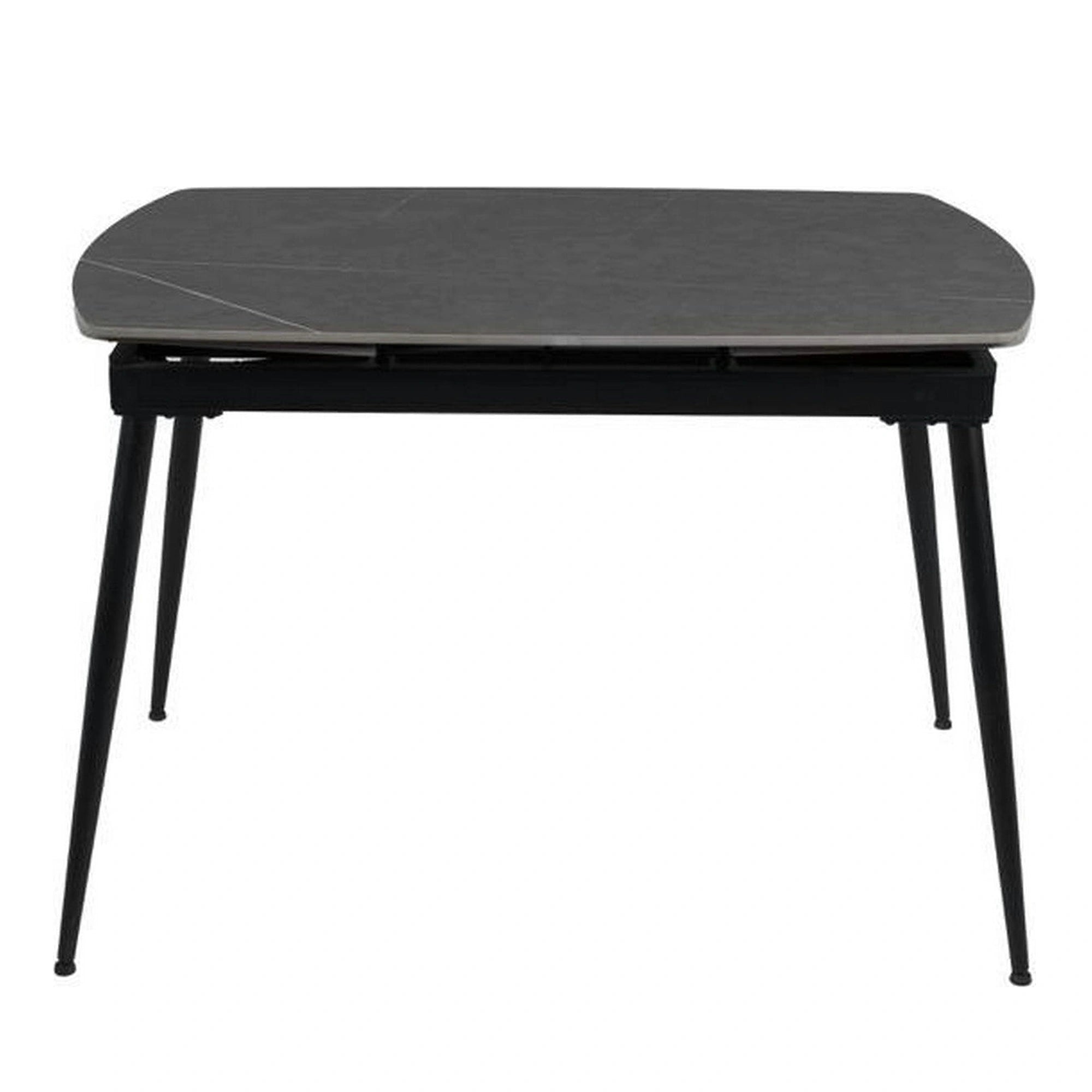 Masa extensibila VELA, gri cu efect de marmura, ceramica/metal, 110/170x75x76 cm