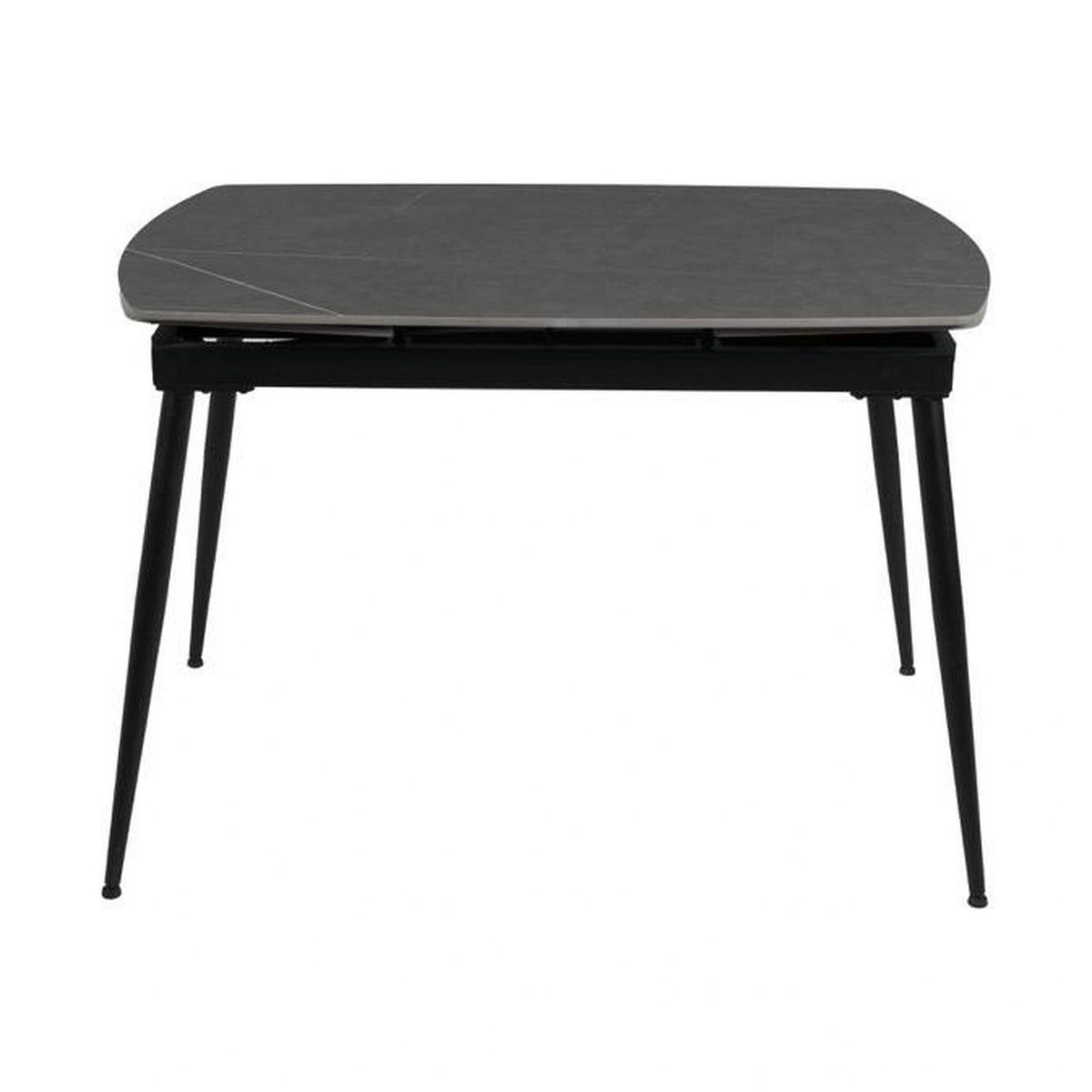 Masa extensibila VELA, gri cu efect de marmura, ceramica/metal, 110/170x75x76 cm
