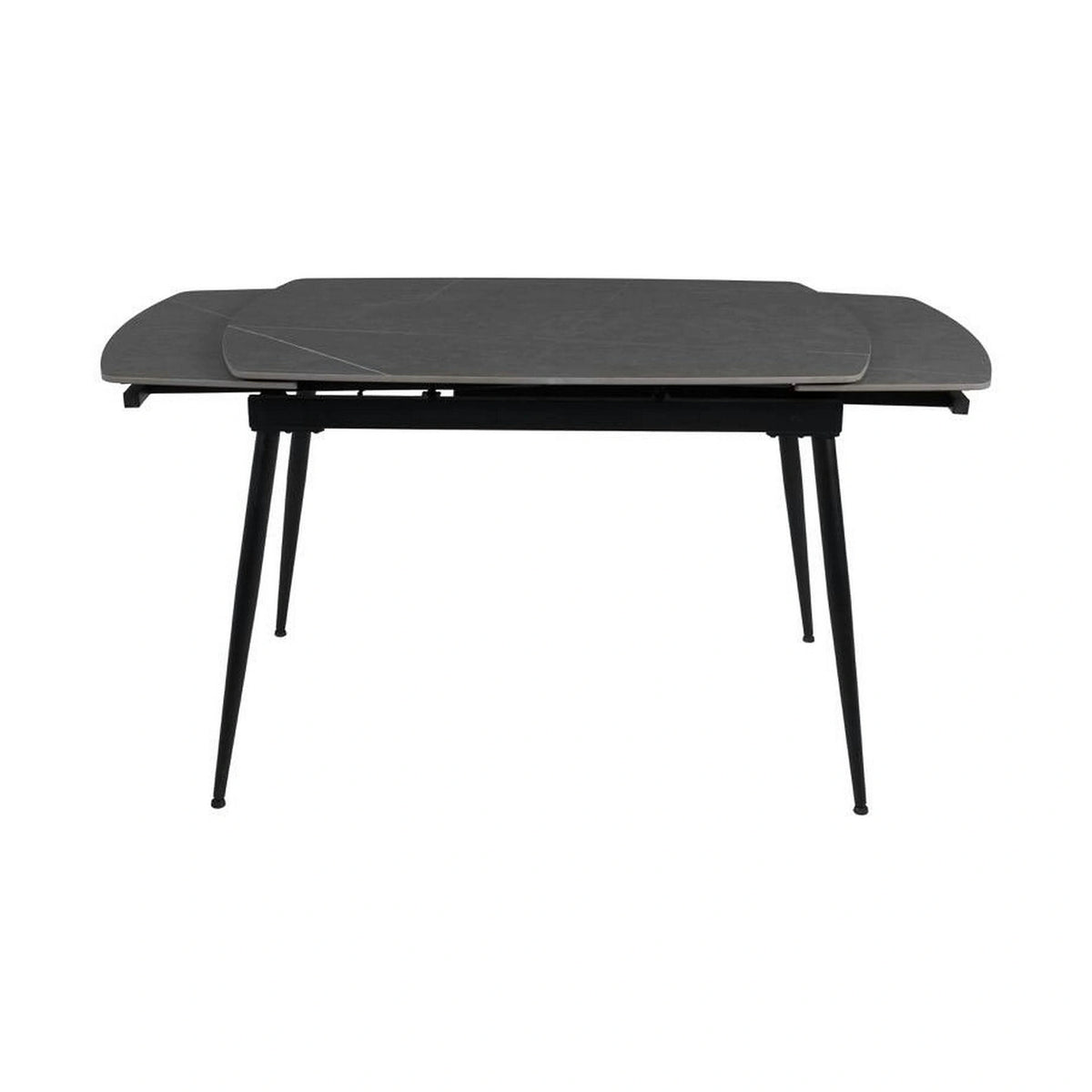 Masa extensibila VELA, gri cu efect de marmura, ceramica/metal, 110/170x75x76 cm
