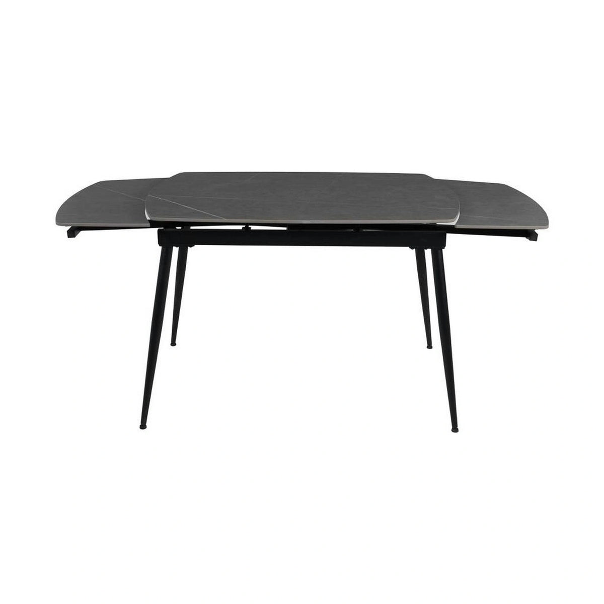 Masa extensibila VELA, gri cu efect de marmura, ceramica/metal, 110/170x75x76 cm