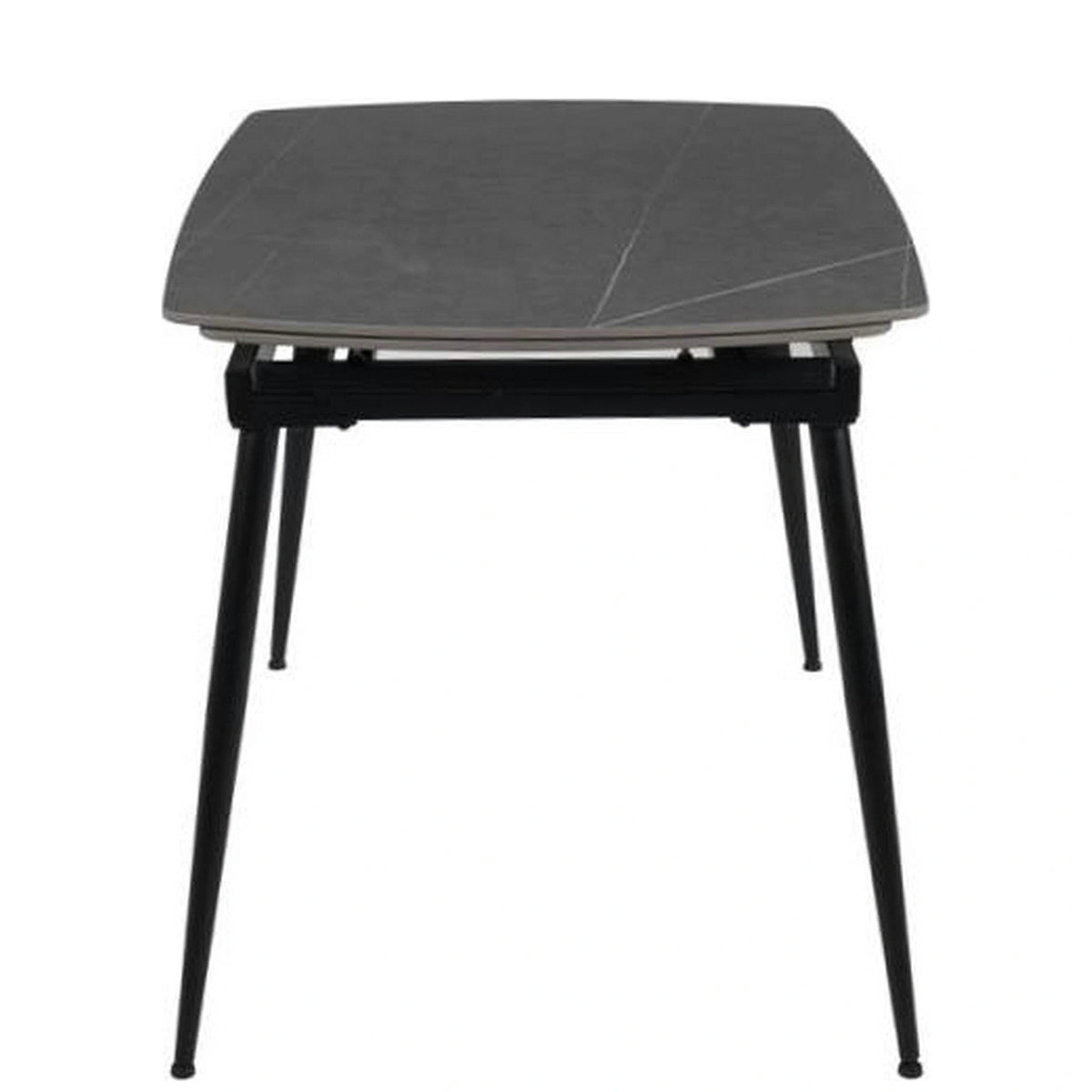 Masa extensibila VELA, gri cu efect de marmura, ceramica/metal, 110/170x75x76 cm